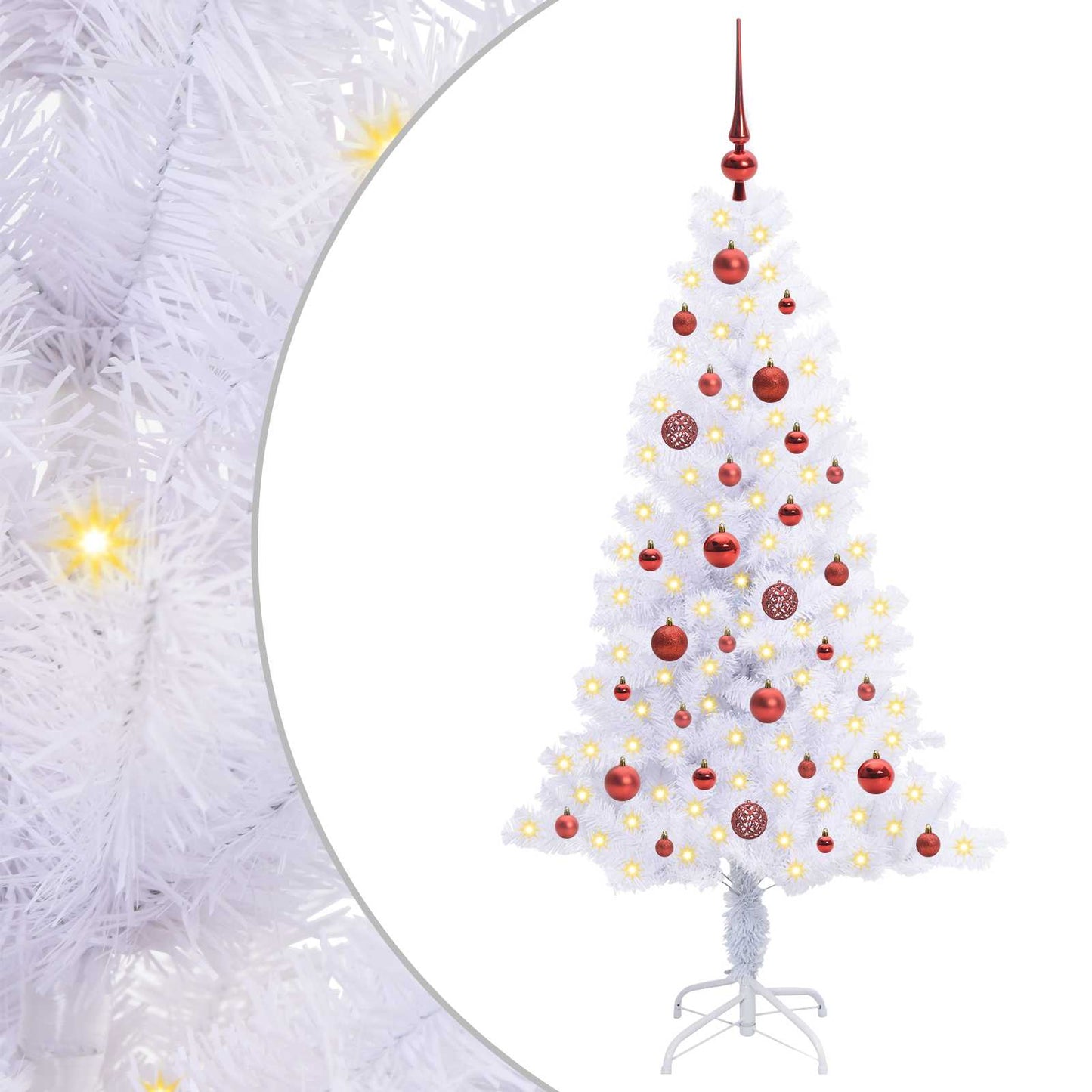 Albero di Natale artificiale Bianco 150 cm PVC e Acciaio