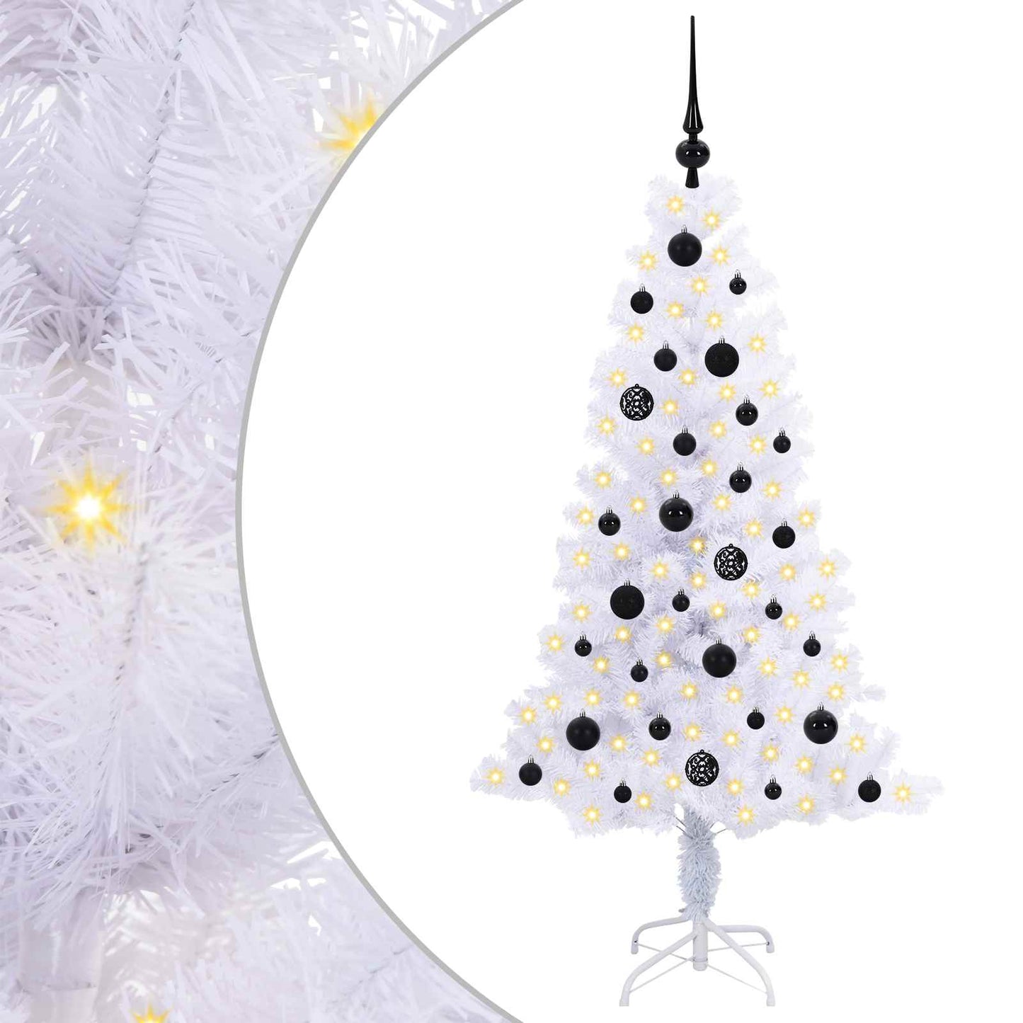 Albero di Natale artificiale Bianco 150 cm PVC e Acciaio