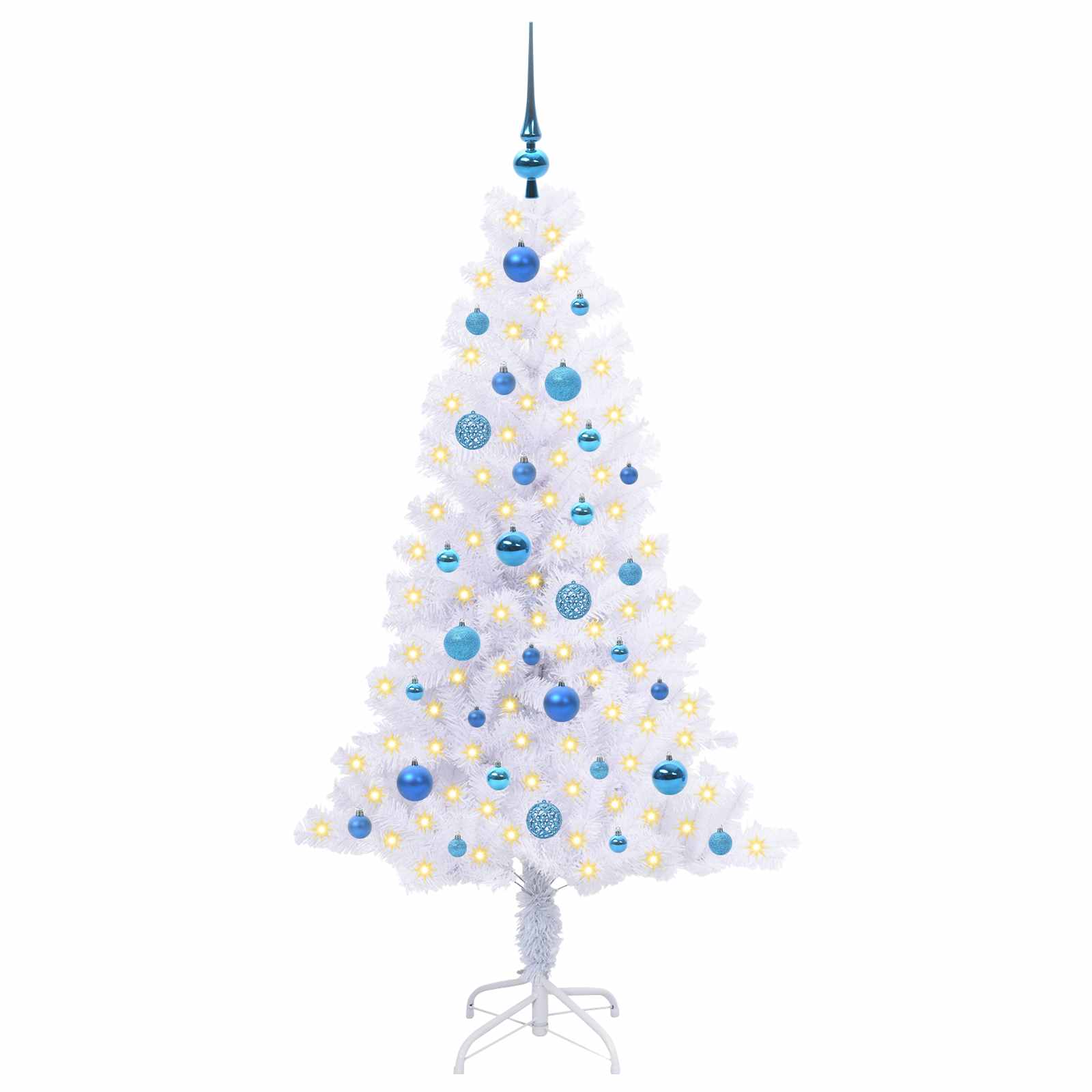 Albero di Natale artificiale Bianco 150 cm PVC e Acciaio | homemem39