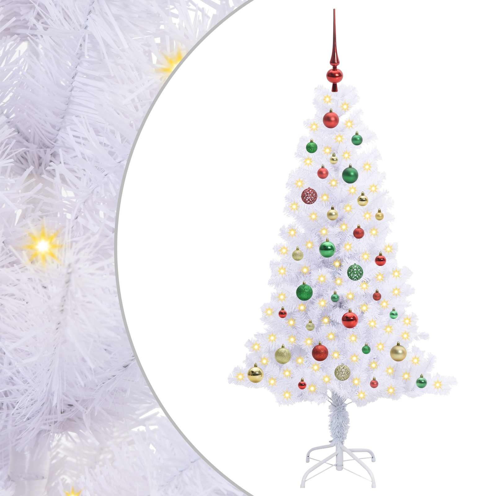 Albero di Natale artificiale Bianco 150 cm PVC e Acciaio | homemem39