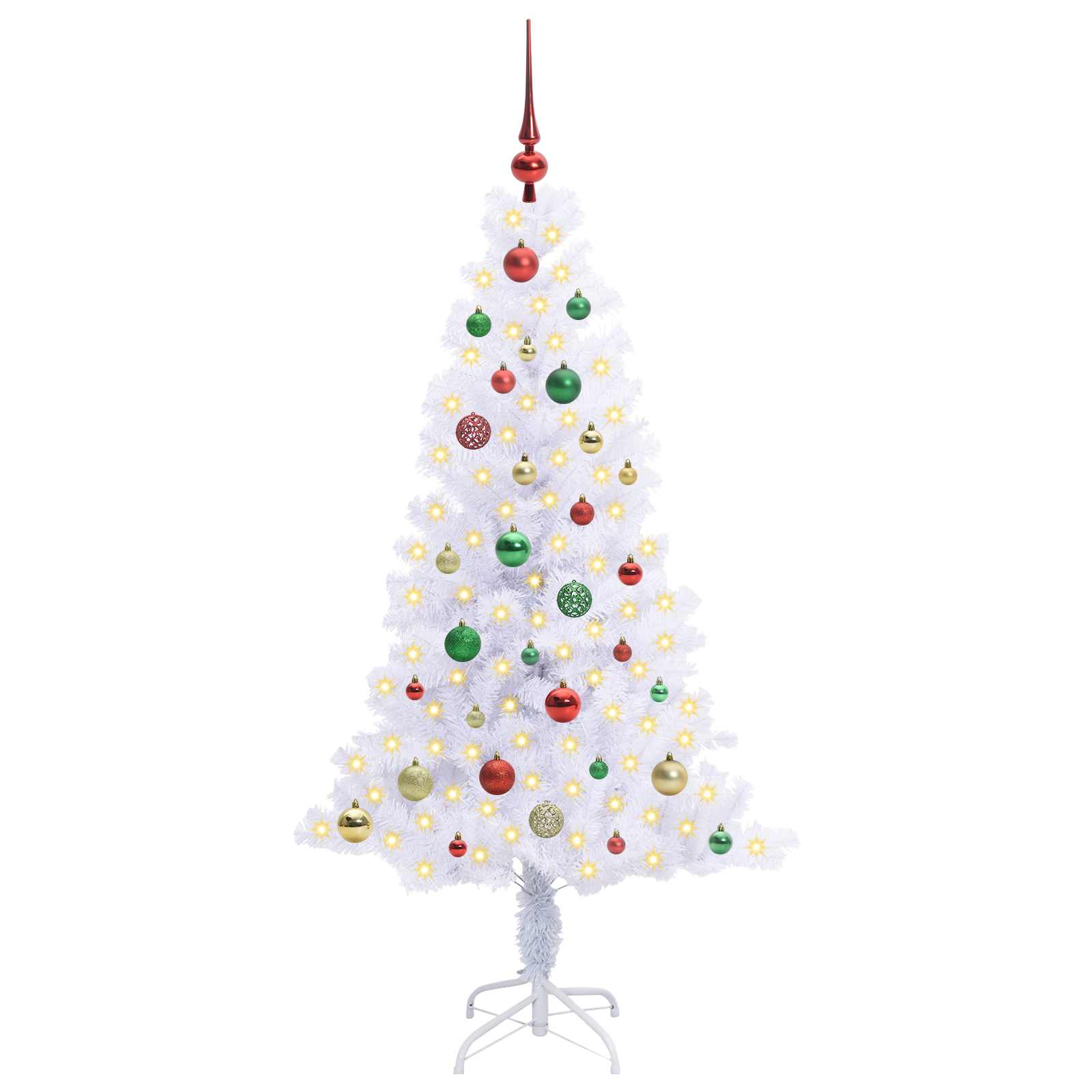 Albero di Natale artificiale Bianco 150 cm PVC e Acciaio | homemem39