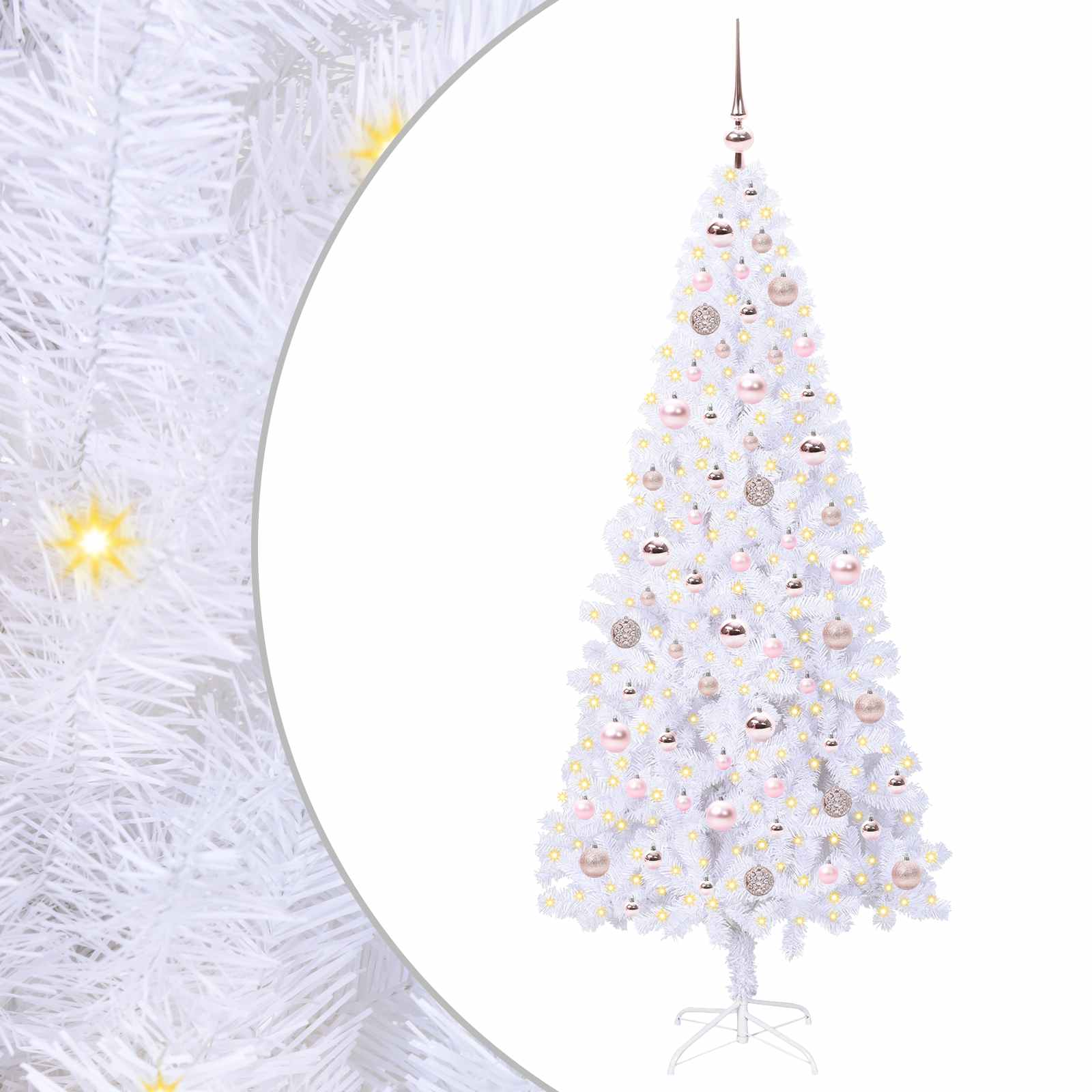 Albero di Natale artificiale Bianco 180 cm PVC e Acciaio | homemem39