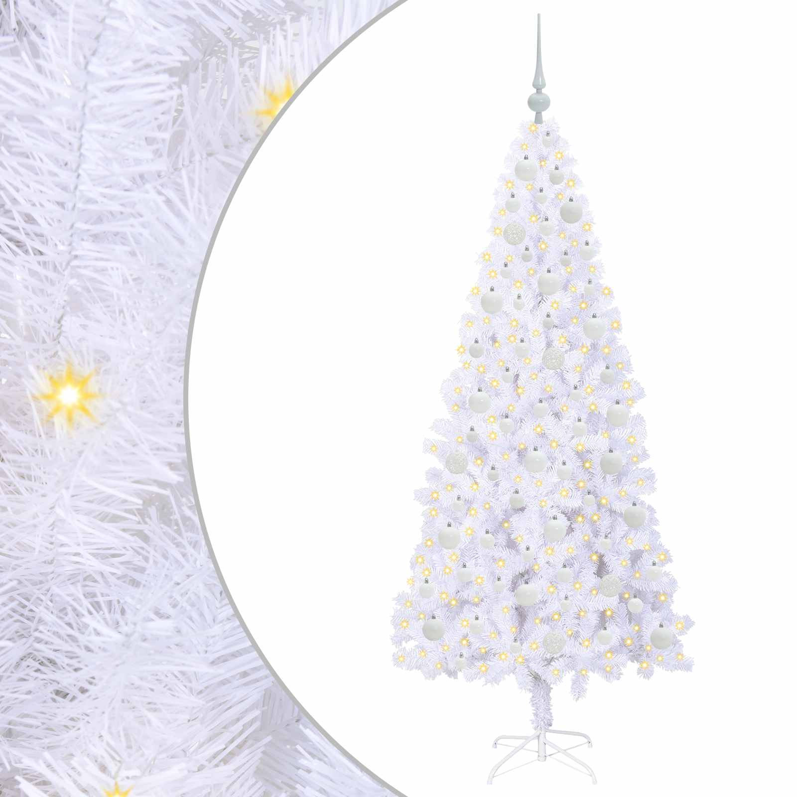 Albero di Natale artificiale Bianco 180 cm PVC e Acciaio | homemem39