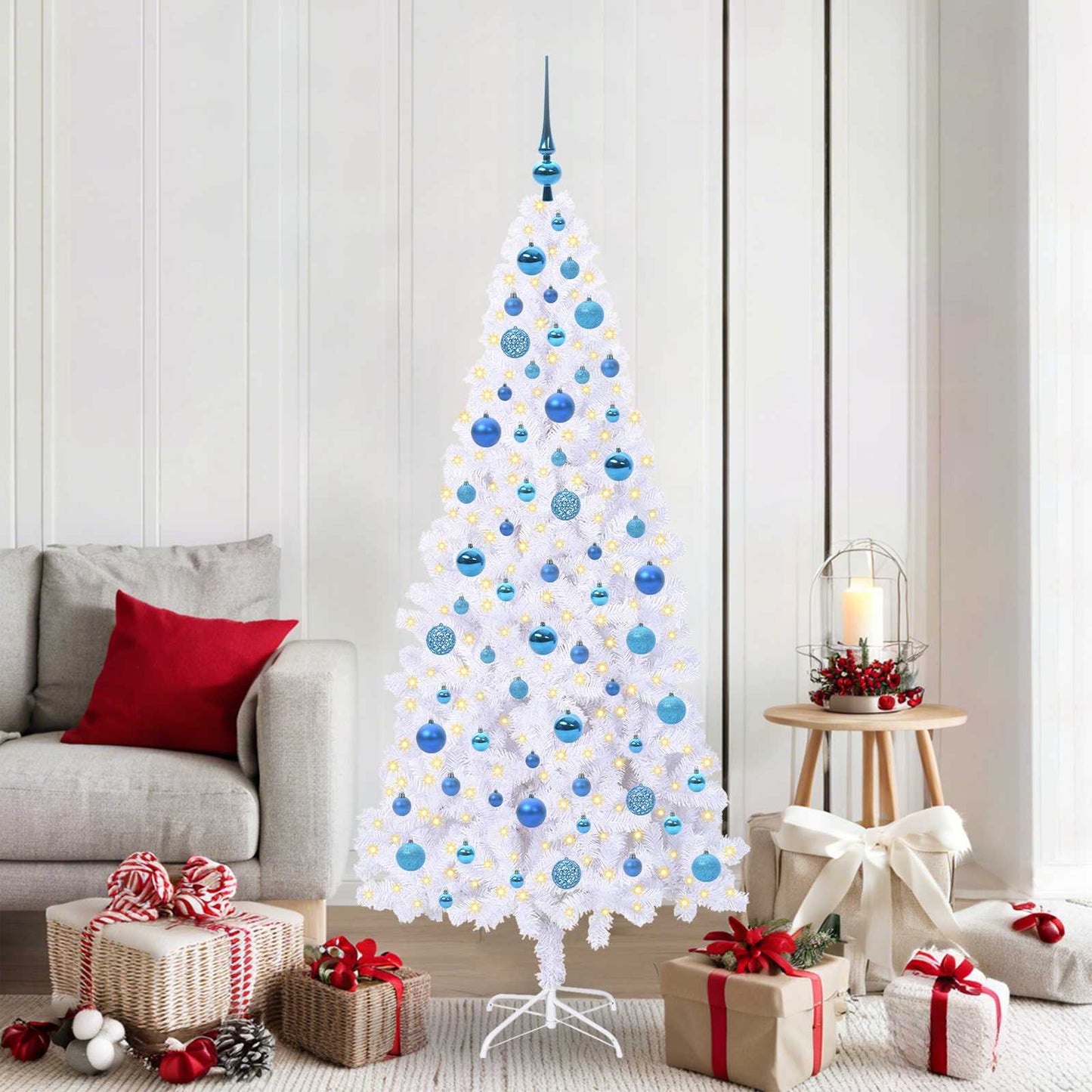 Albero di Natale artificiale Bianco 180 cm PVC e Acciaio | homemem39