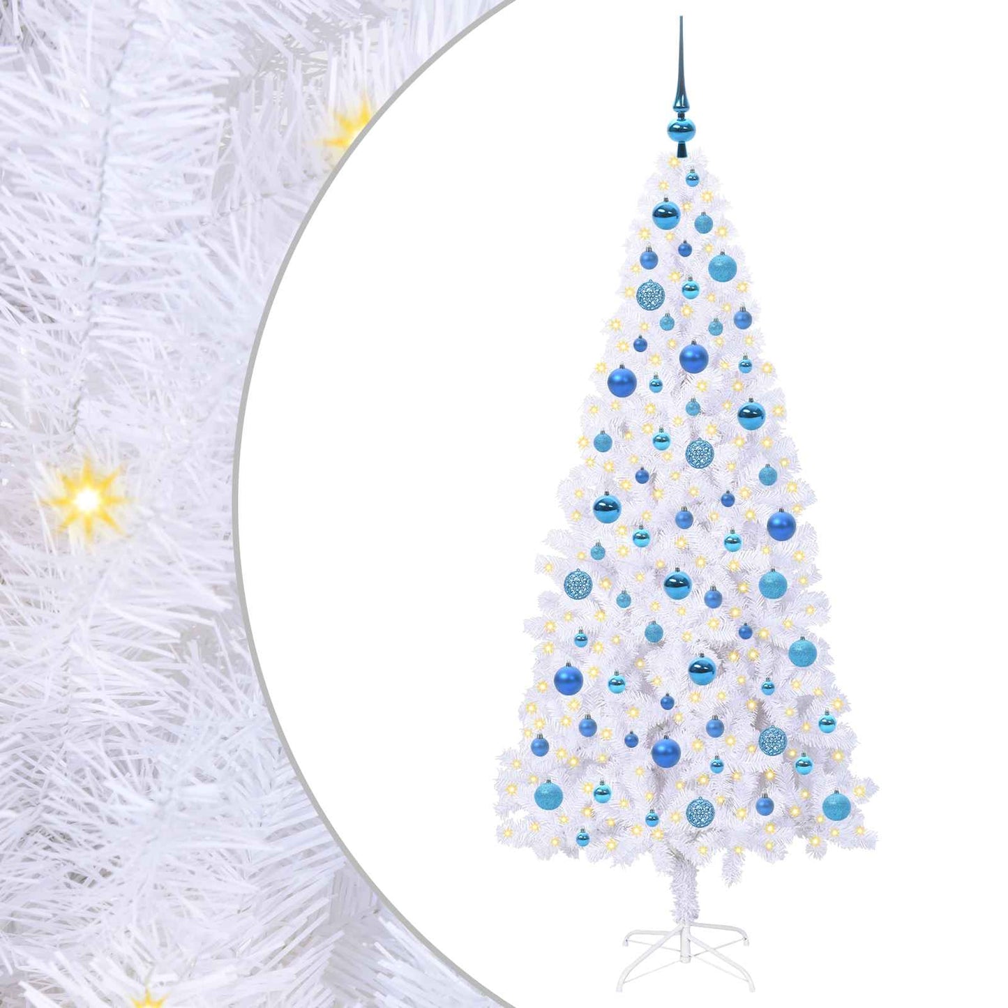 Albero di Natale artificiale Bianco 180 cm PVC e Acciaio | homemem39