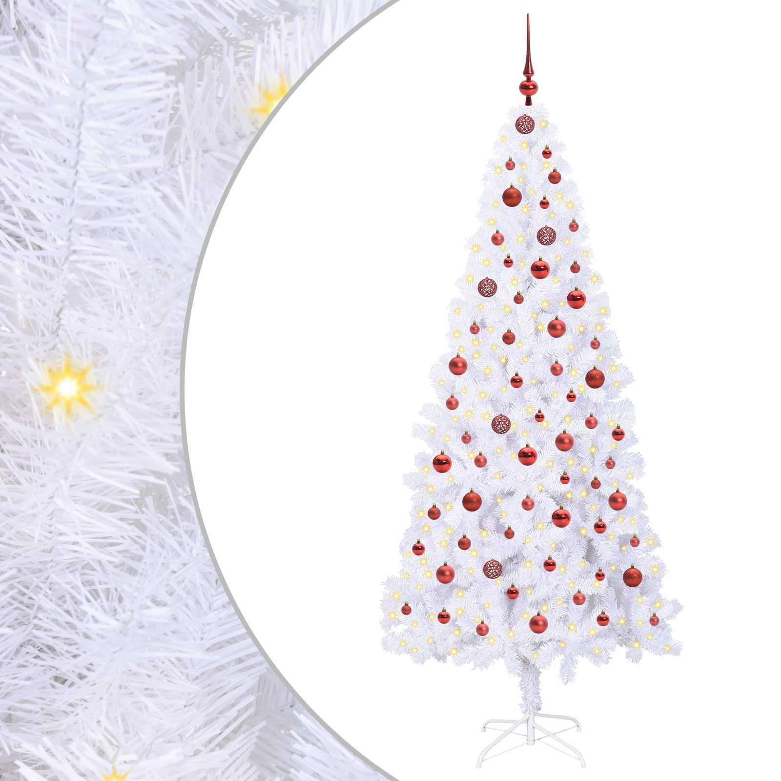 Albero di Natale artificiale Bianco 210 cm PVC e Acciaio | homemem39