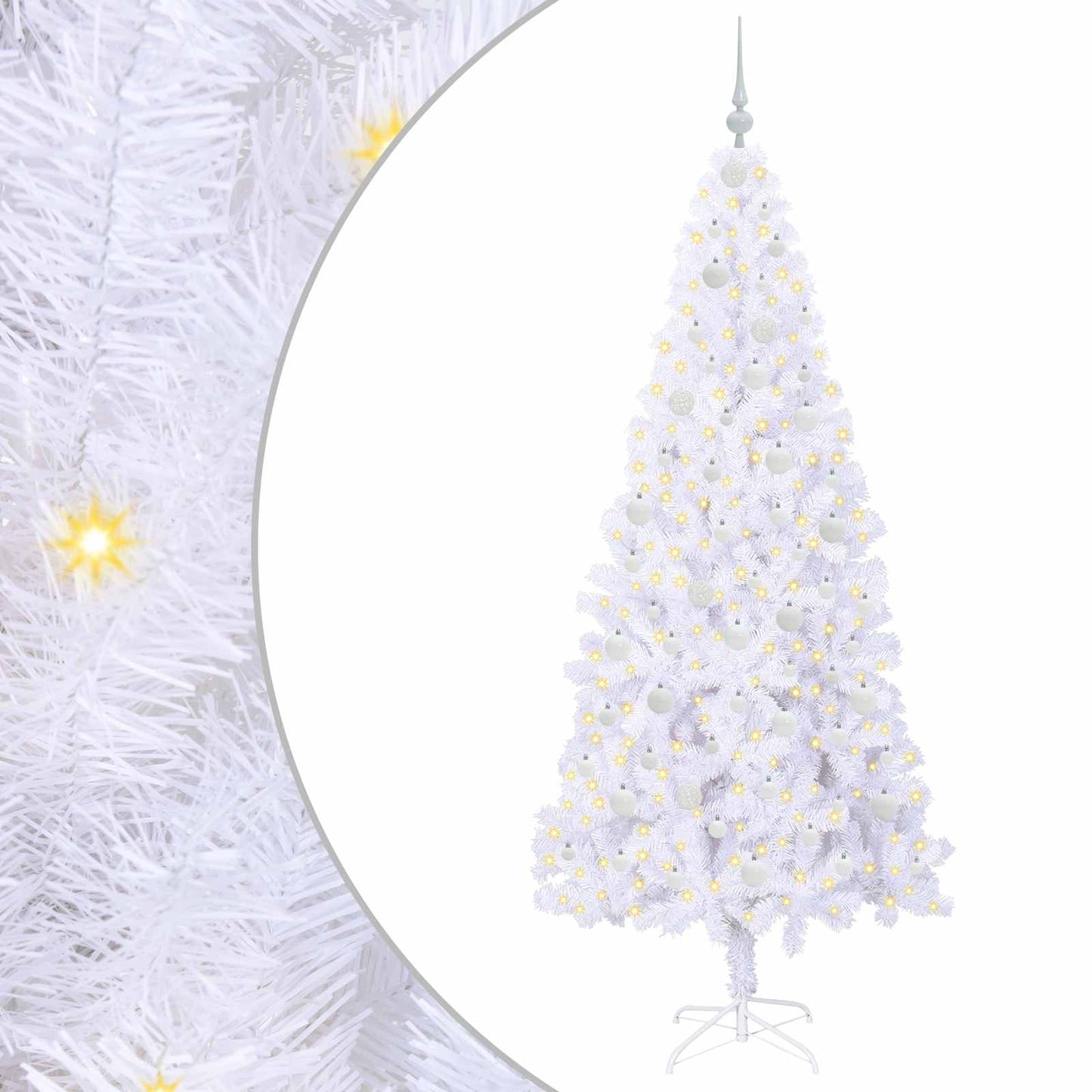 Albero di Natale artificiale Bianco 210 cm PVC e Acciaio | homemem39