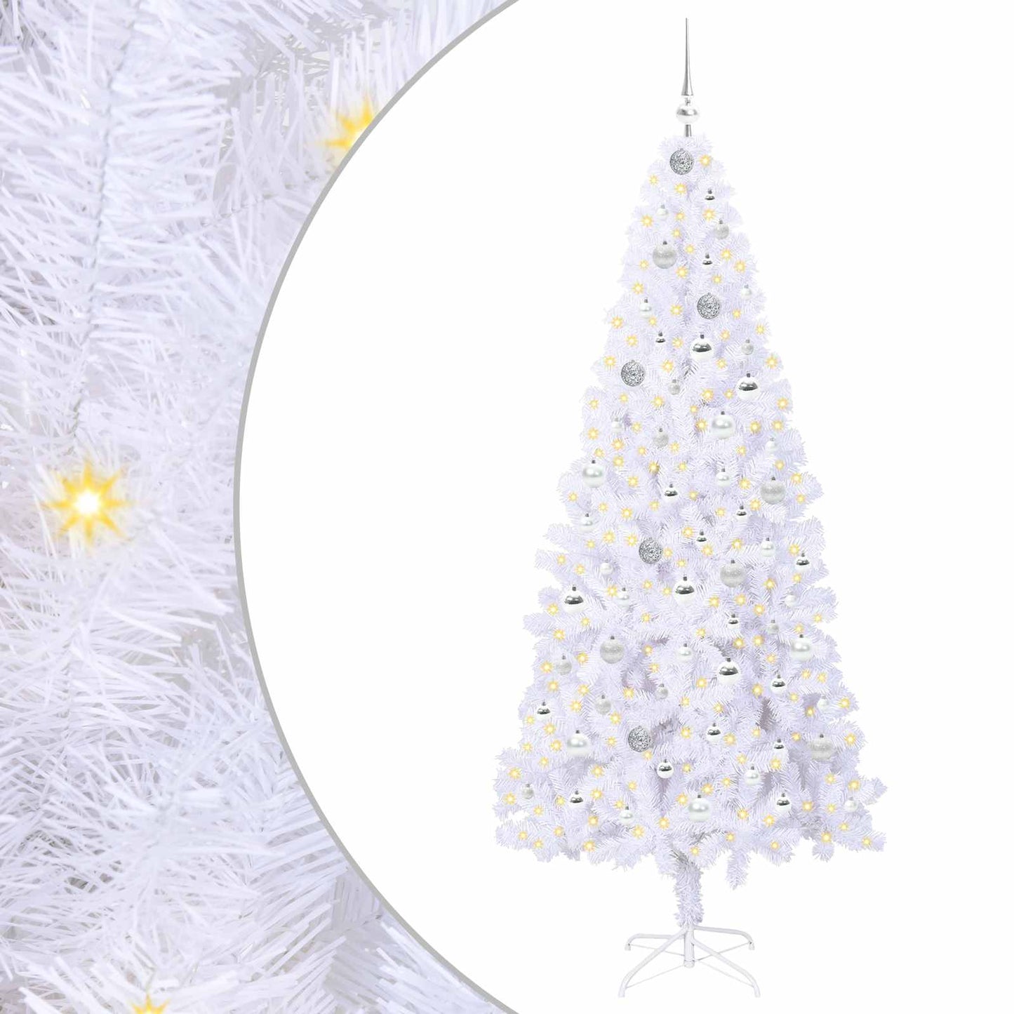 Albero di Natale artificiale Bianco 210 cm PVC e Acciaio | homemem39