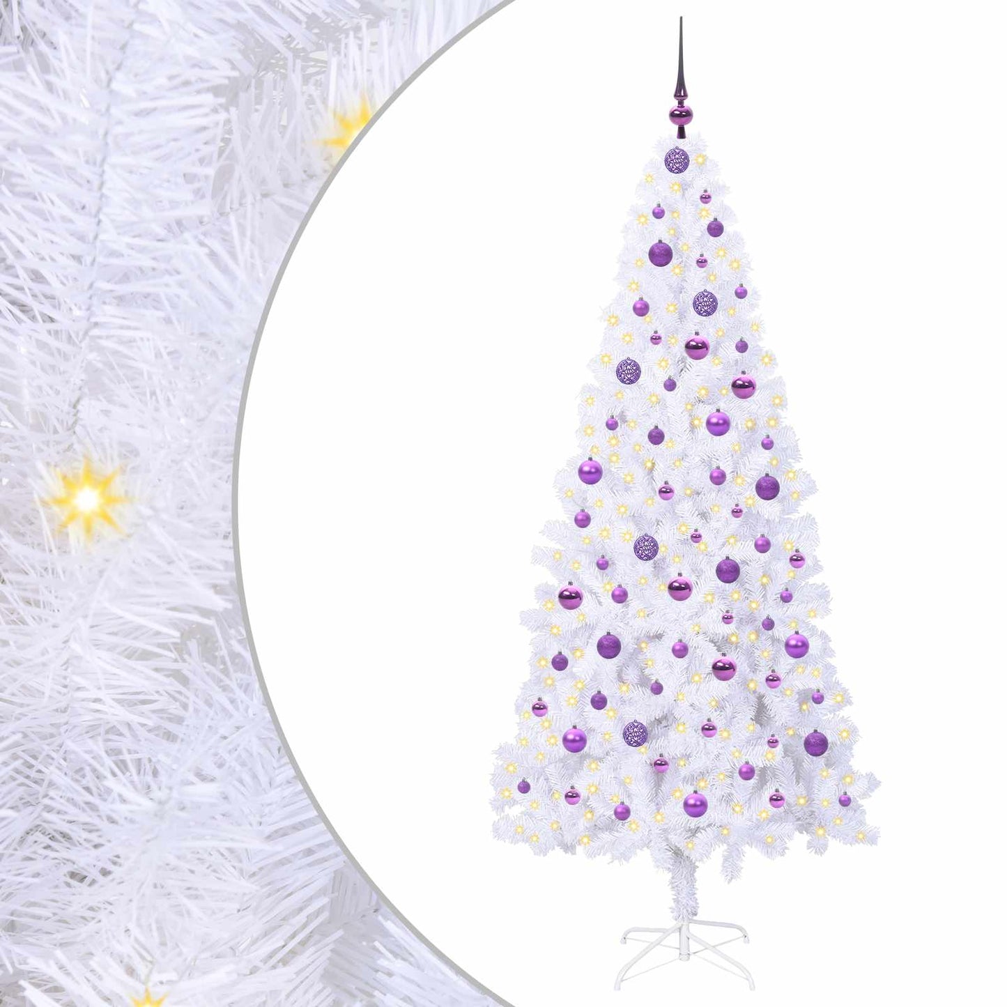 Albero di Natale artificiale Bianco 210 cm PVC e Acciaio | homemem39