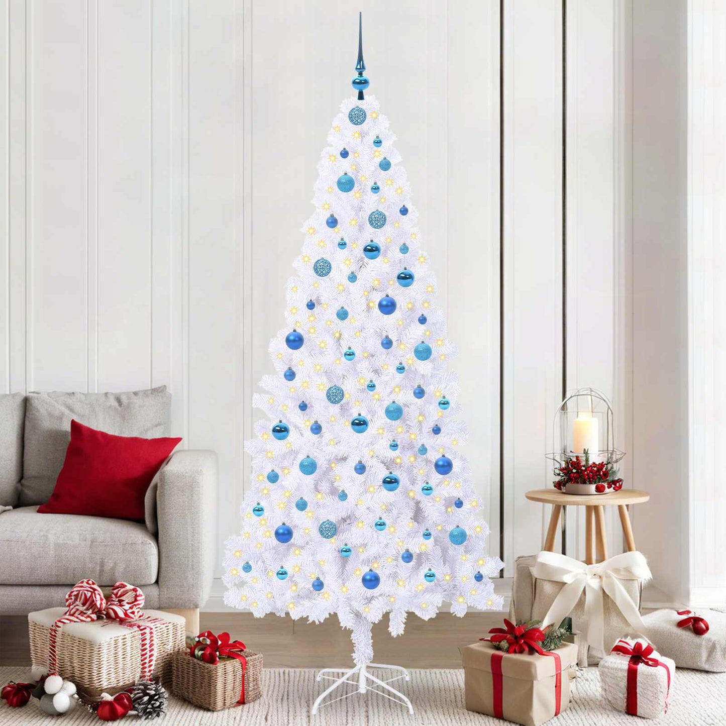Albero di Natale artificiale Bianco 210 cm PVC e Acciaio | homemem39