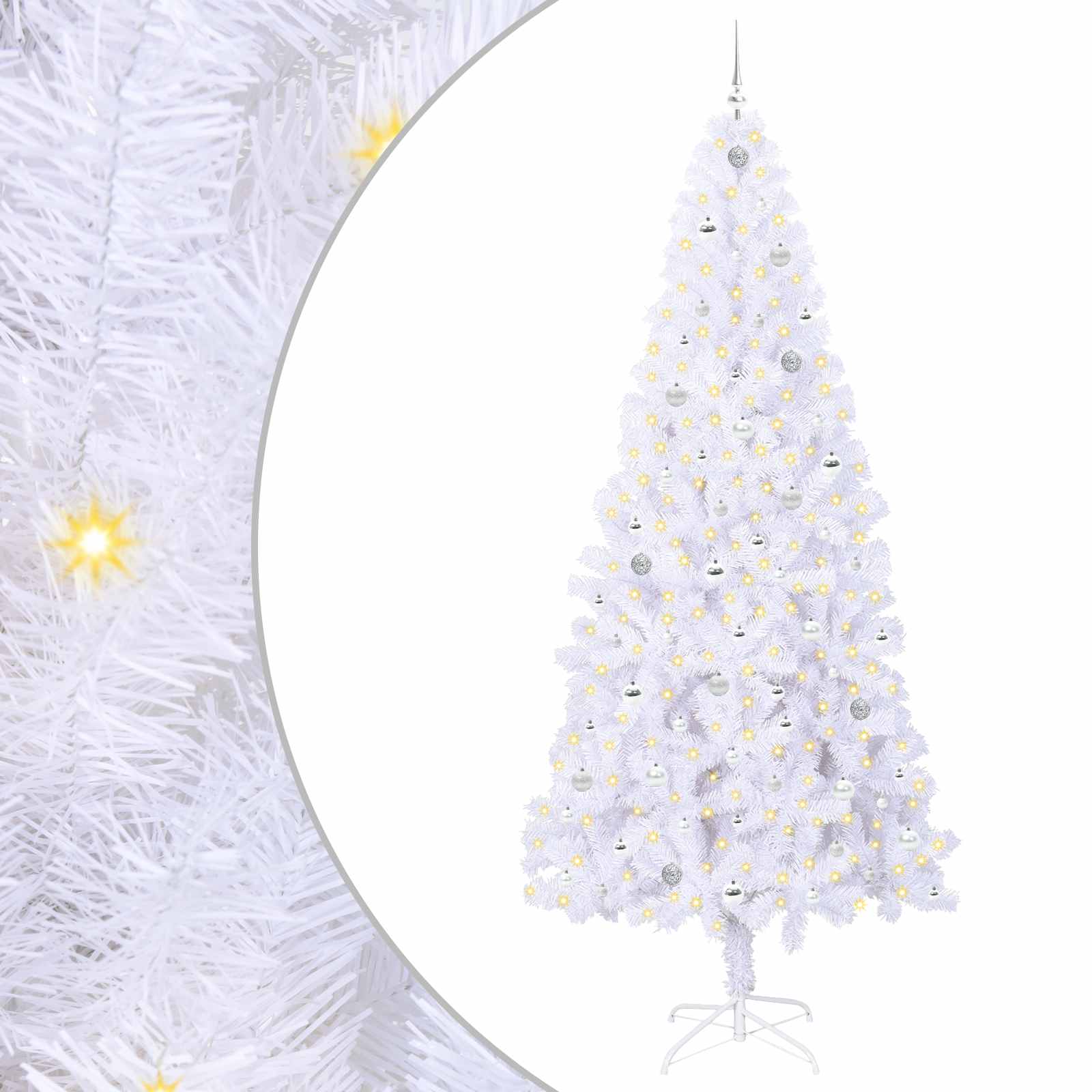 Albero di Natale artificiale Bianco 240 cm PVC e Acciaio | homemem39