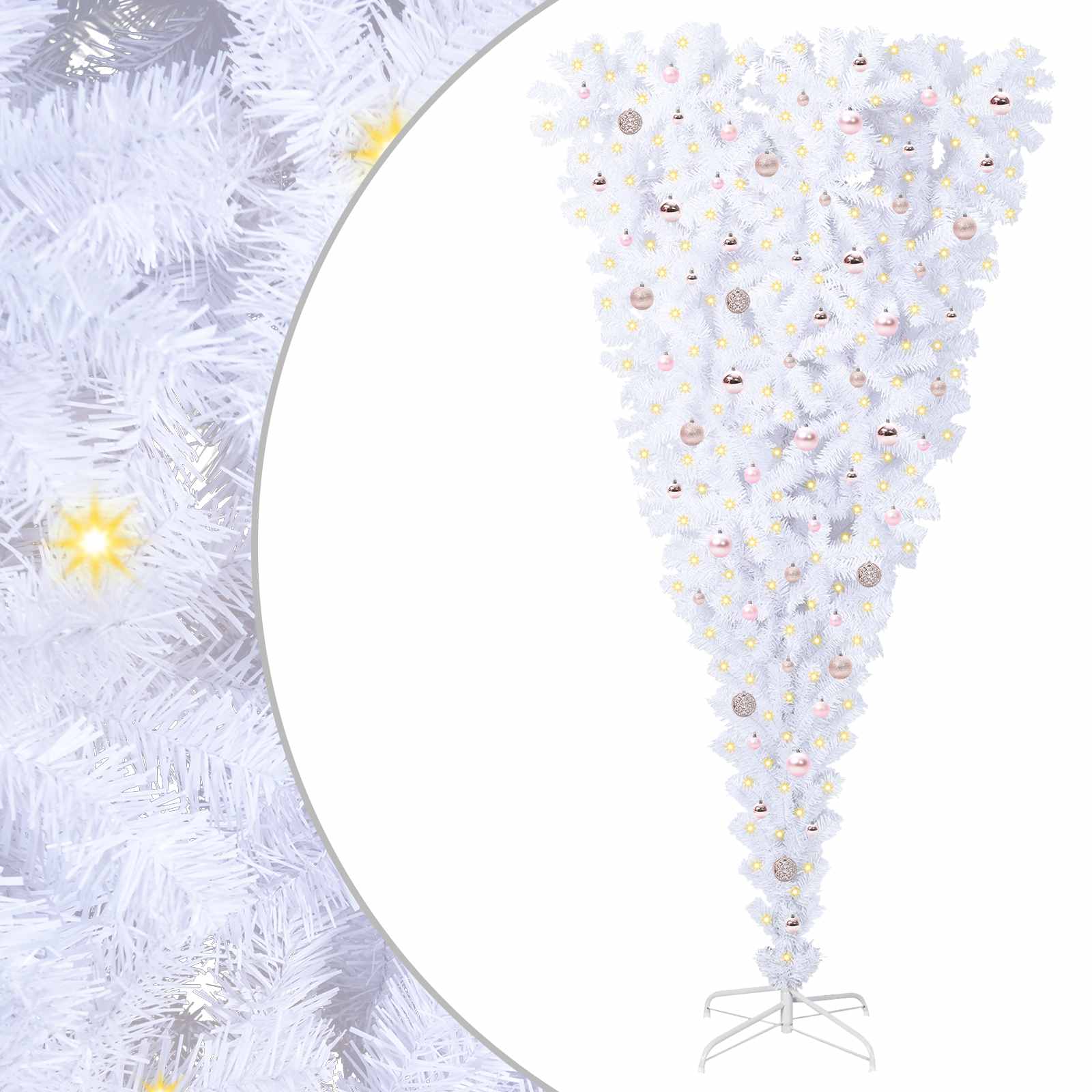 Albero di Natale artificiale Bianco 240 cm PVC e Acciaio | homemem39