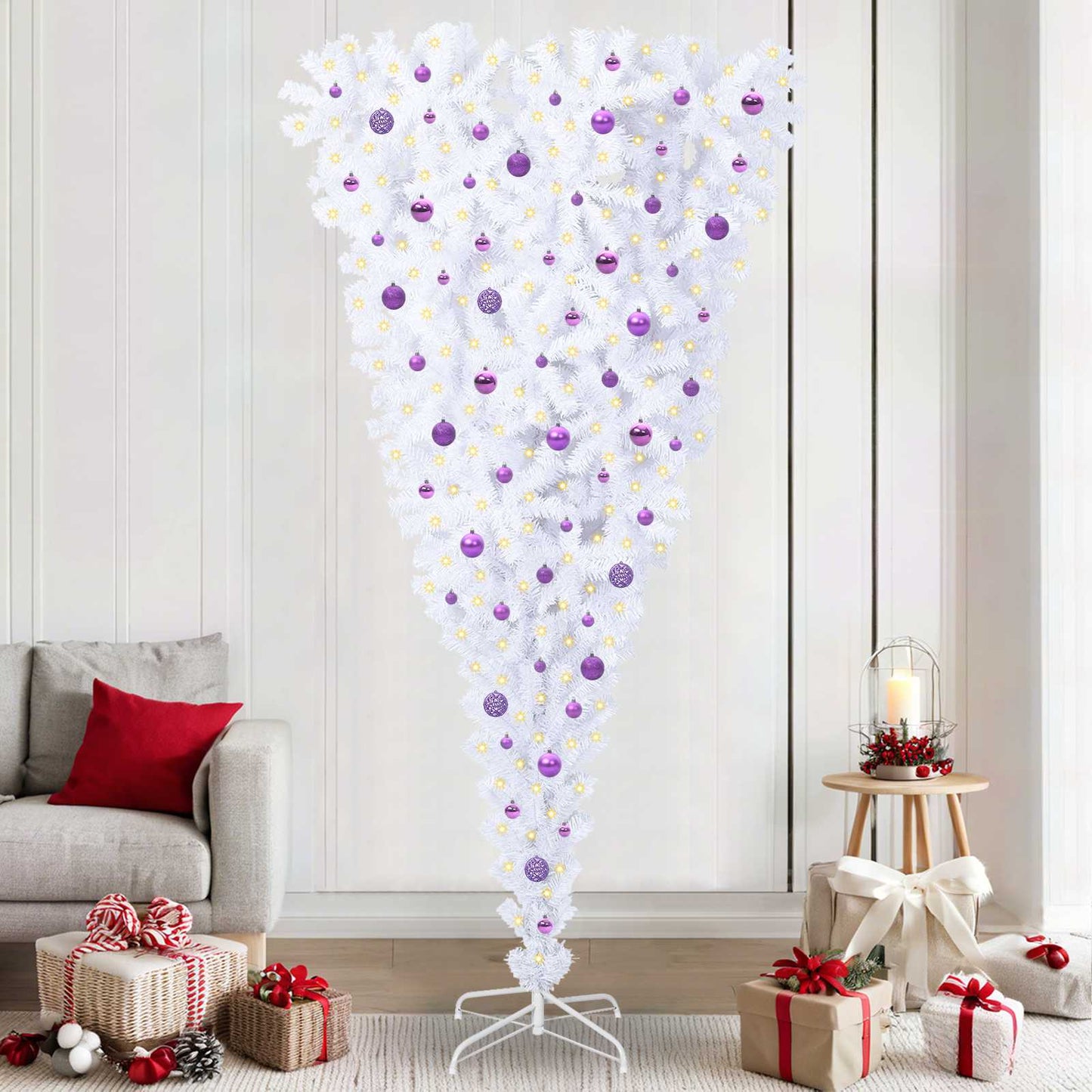 Albero di Natale artificiale Bianco 240 cm PVC e Acciaio | homemem39