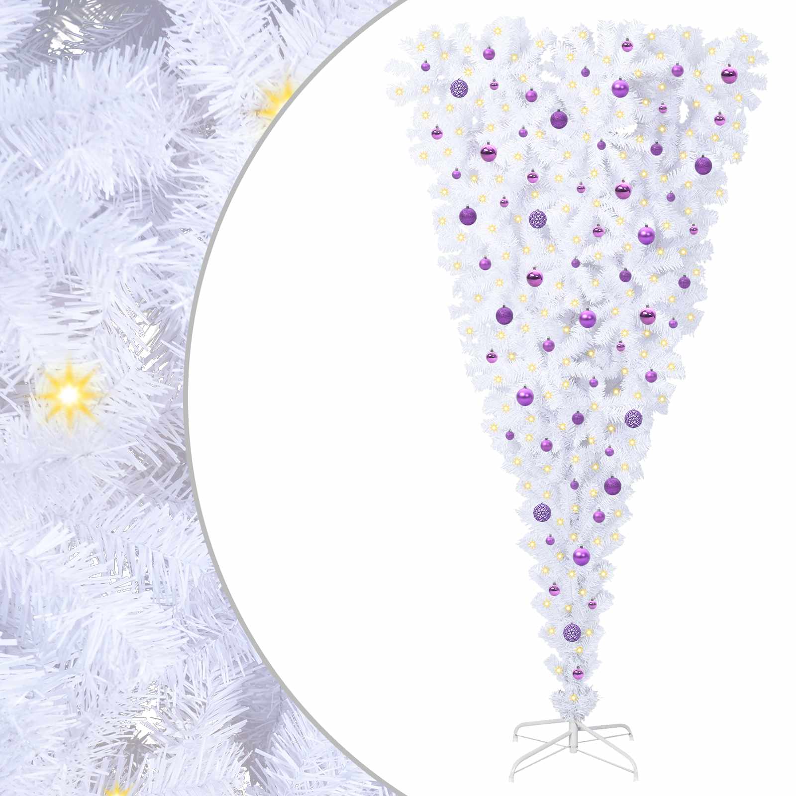 Albero di Natale artificiale Bianco 240 cm PVC e Acciaio | homemem39