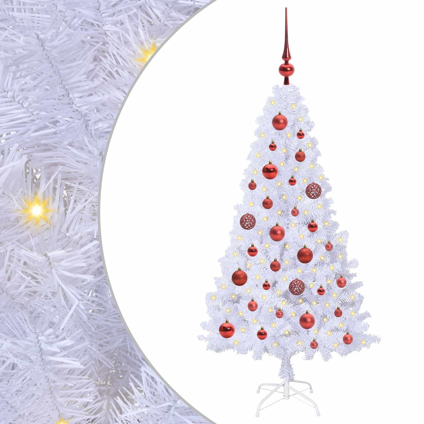 Albero di Natale artificiale Bianco 120 cm PVC e Acciaio | homemem39