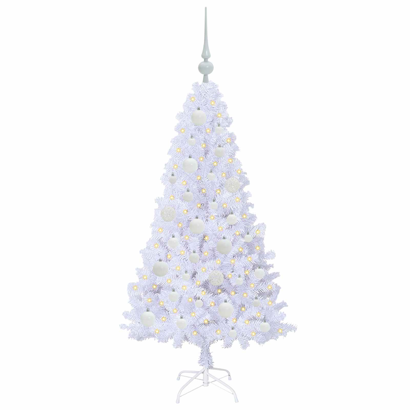 Albero di Natale artificiale Bianco 120 cm PVC e Acciaio | homemem39