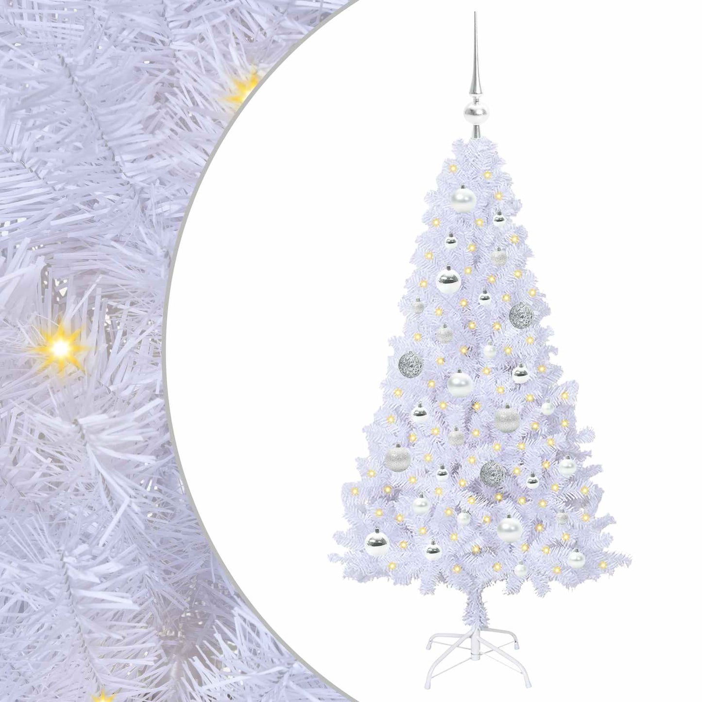 Albero di Natale artificiale Bianco 120 cm PVC e Acciaio