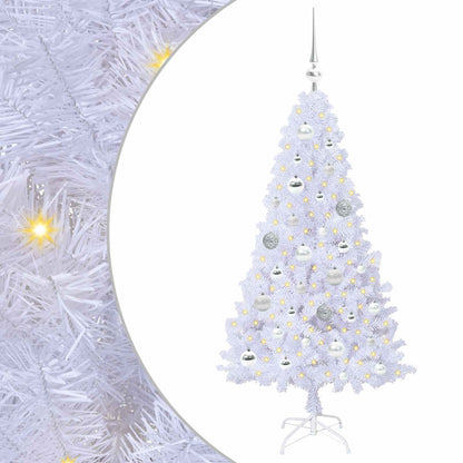 Albero di Natale artificiale Bianco 120 cm PVC e Acciaio