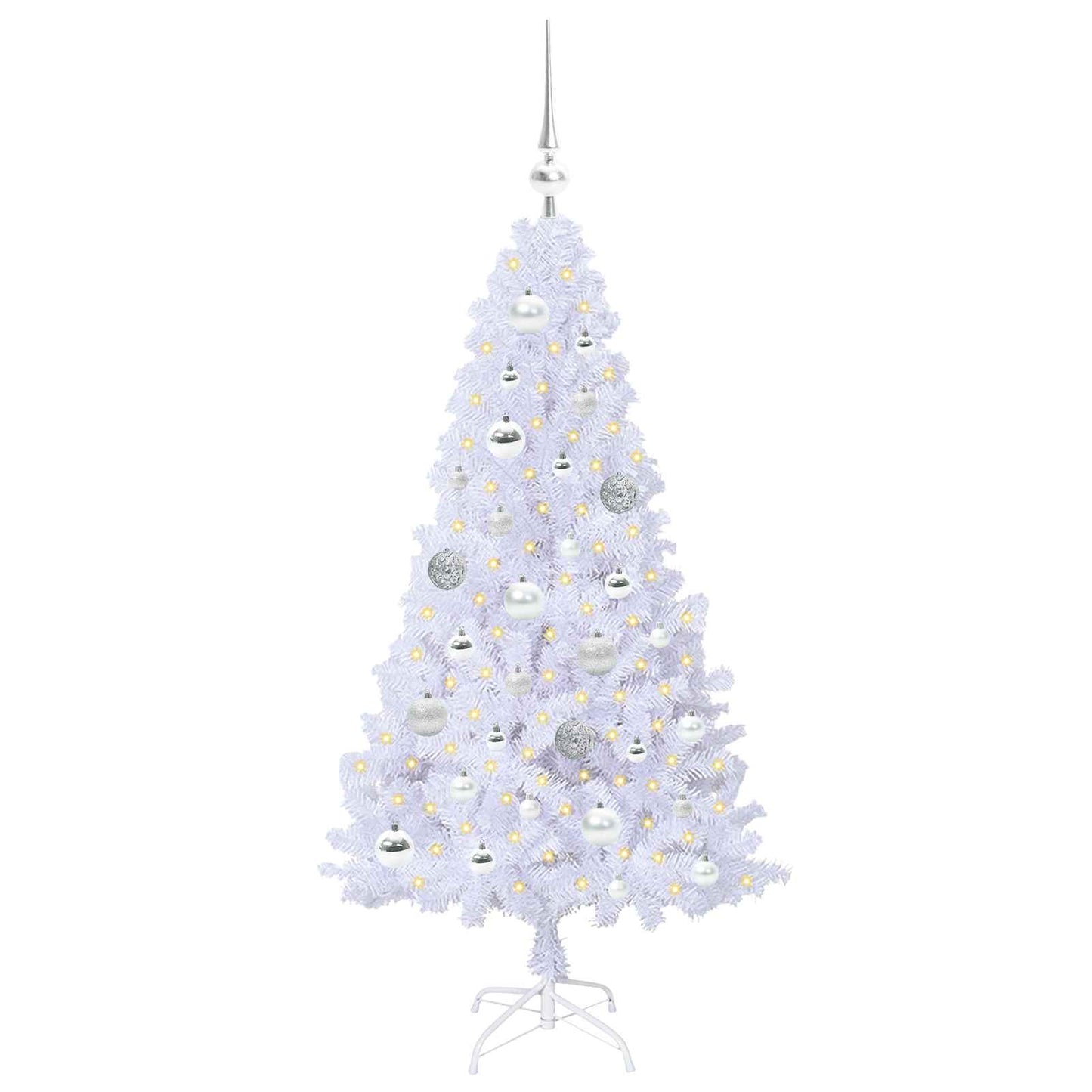 Albero di Natale artificiale Bianco 120 cm PVC e Acciaio