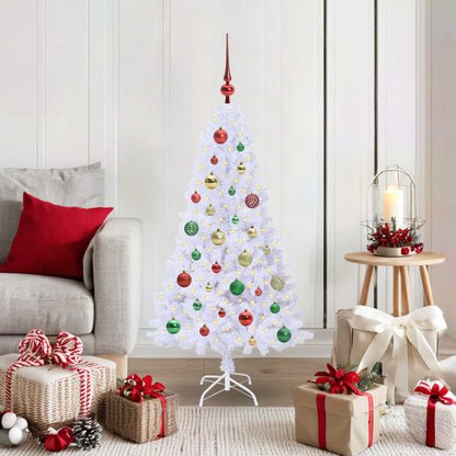 Albero di Natale artificiale Bianco 120 cm PVC e Acciaio