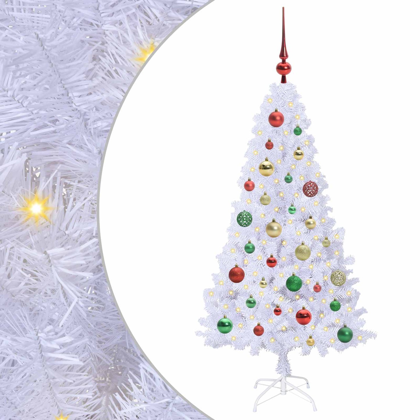 Albero di Natale artificiale Bianco 120 cm PVC e Acciaio