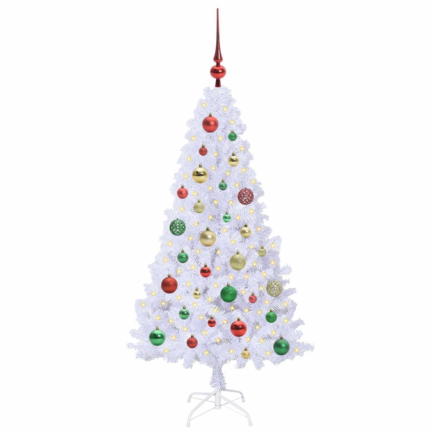 Albero di Natale artificiale Bianco 120 cm PVC e Acciaio