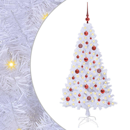 Albero di Natale artificiale Bianco 150 cm PVC e Acciaio
