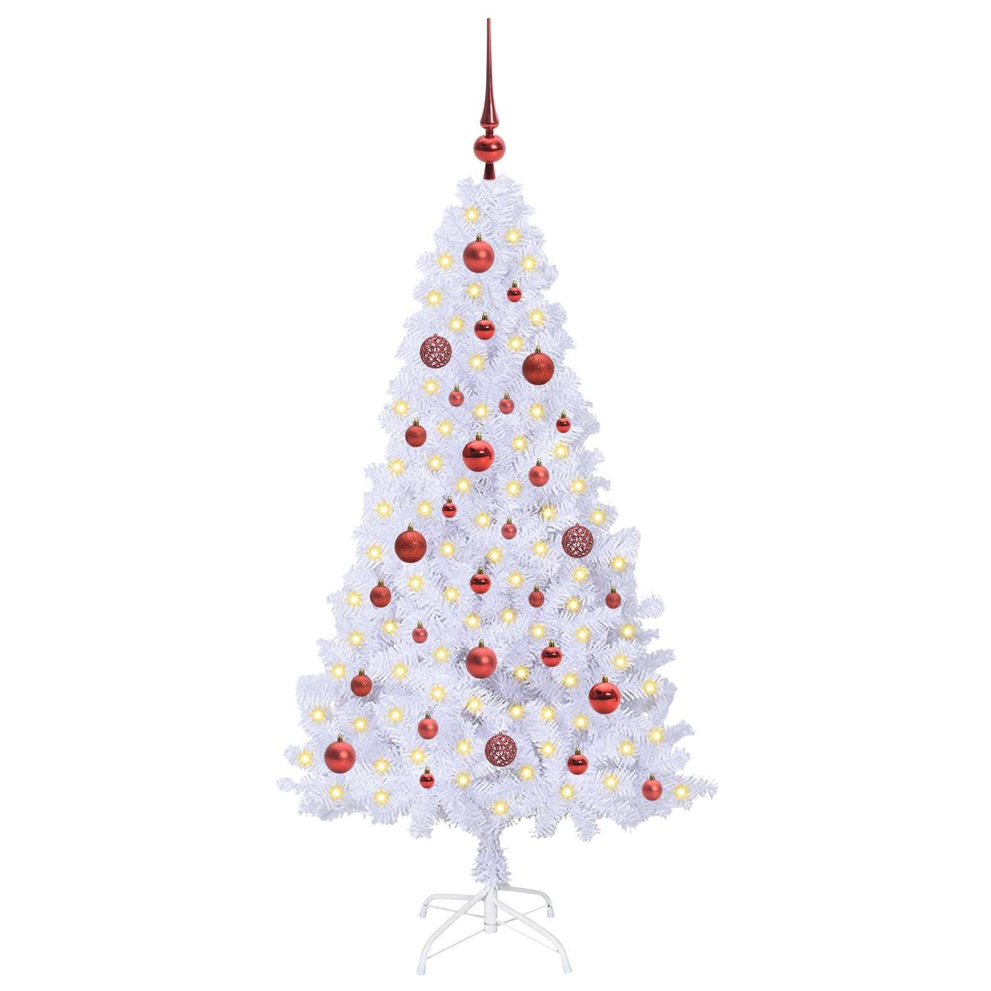 Albero di Natale artificiale Bianco 150 cm PVC e Acciaio