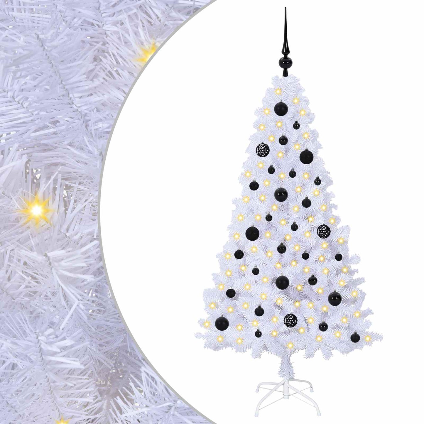 Albero di Natale artificiale Bianco 150 cm PVC e Acciaio