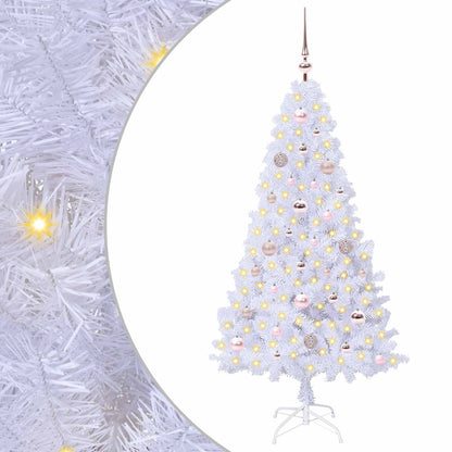 Albero di Natale artificiale Bianco 150 cm PVC e Acciaio