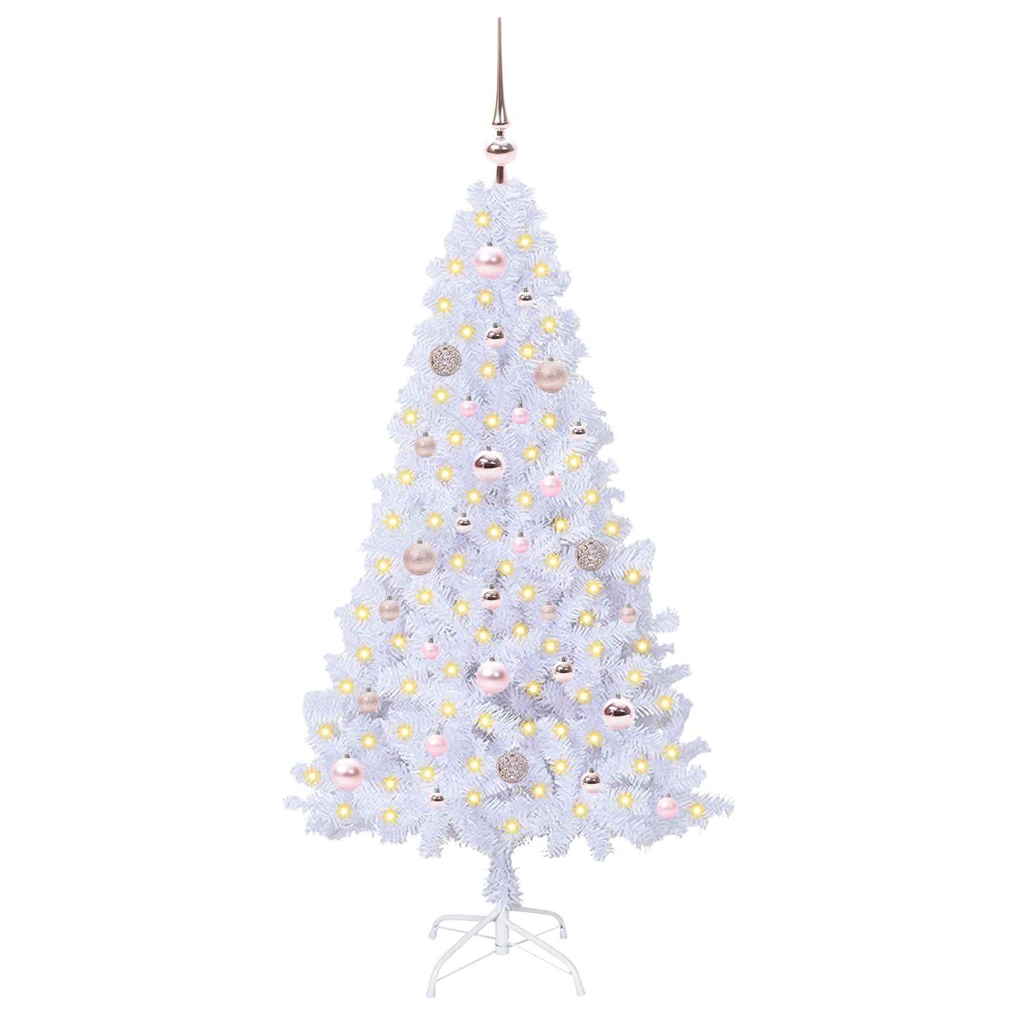 Albero di Natale artificiale Bianco 150 cm PVC e Acciaio