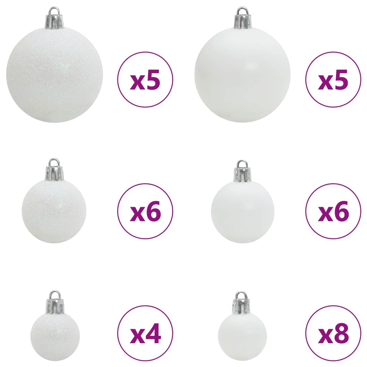 Albero di Natale artificiale Bianco 150 cm PVC e Acciaio