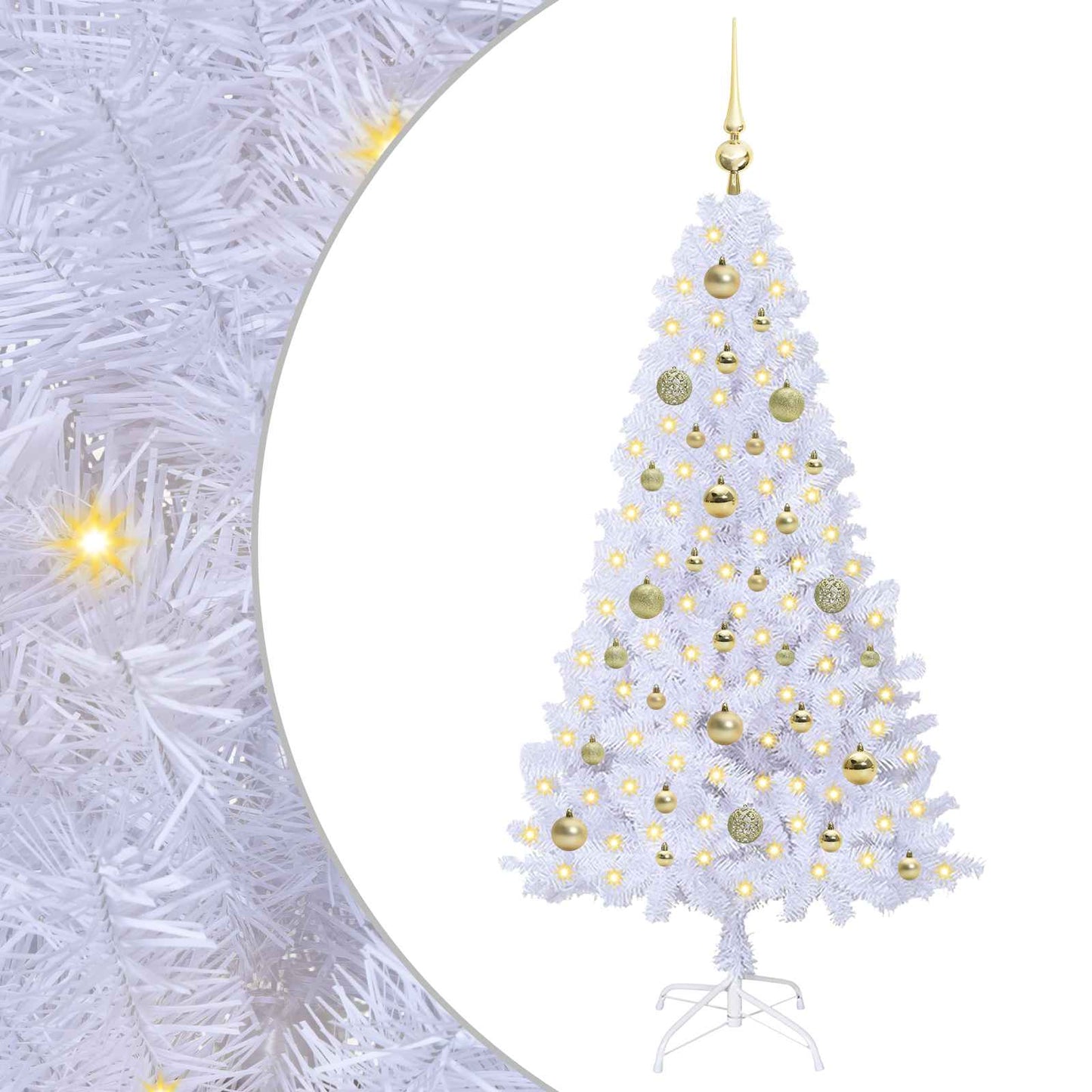 Albero di Natale artificiale Bianco 150 cm PVC e Acciaio