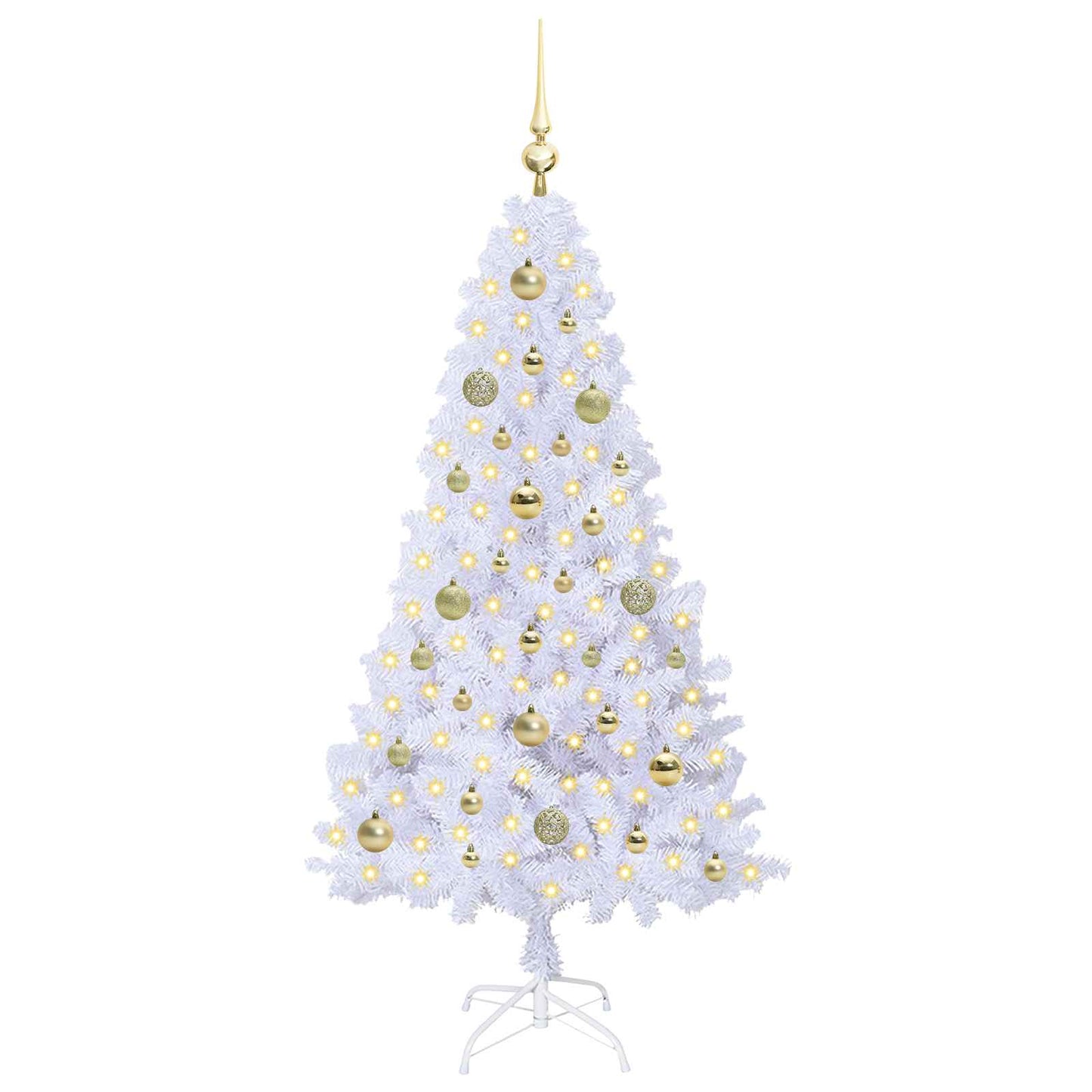 Albero di Natale artificiale Bianco 150 cm PVC e Acciaio