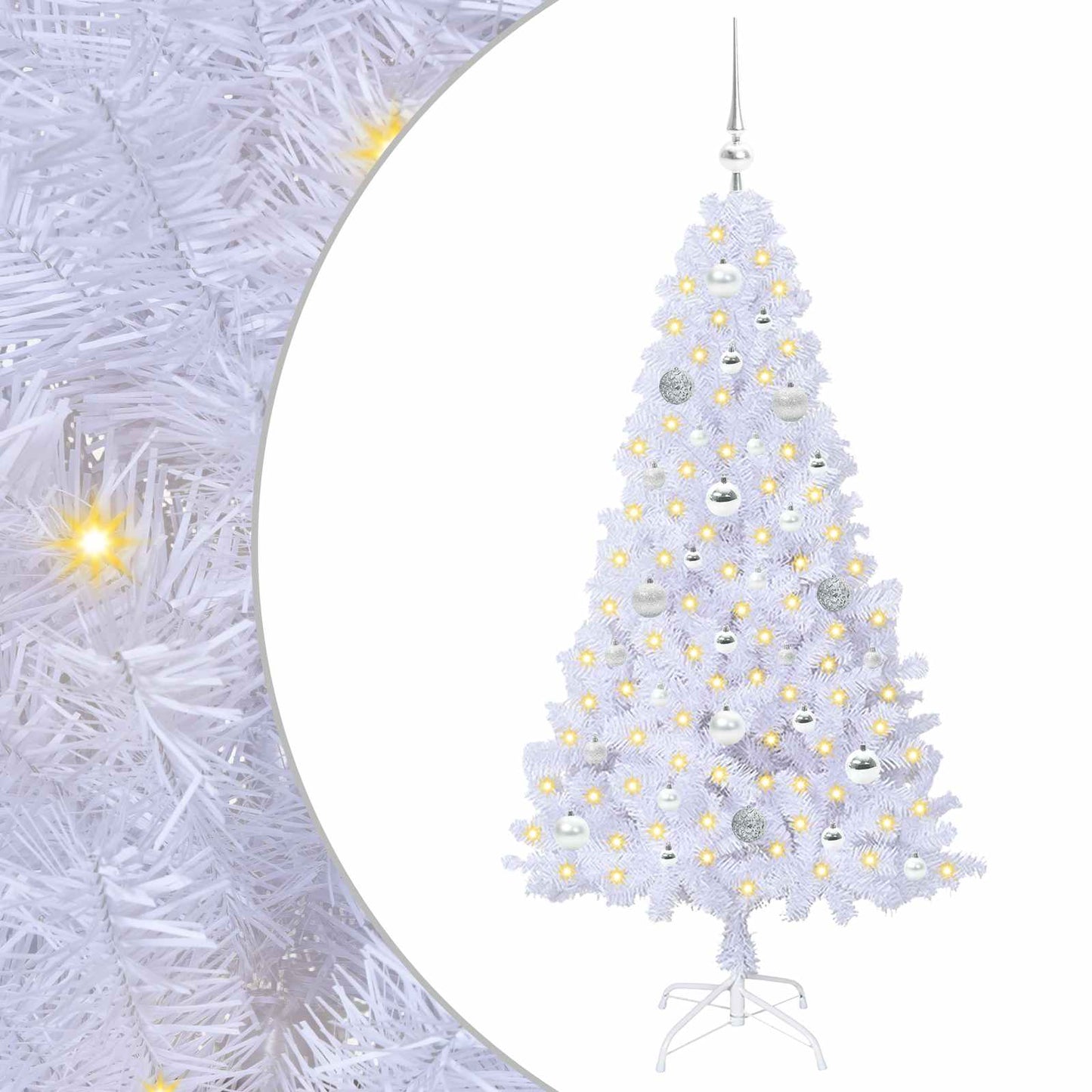 Albero di Natale artificiale Bianco 150 cm PVC e Acciaio