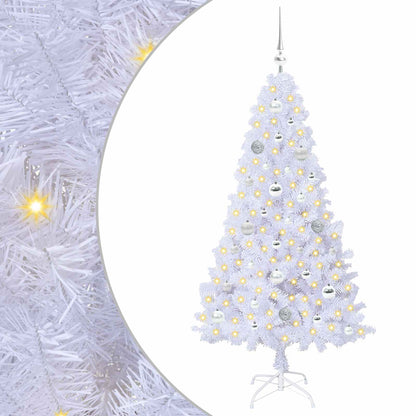 Albero di Natale artificiale Bianco 150 cm PVC e Acciaio