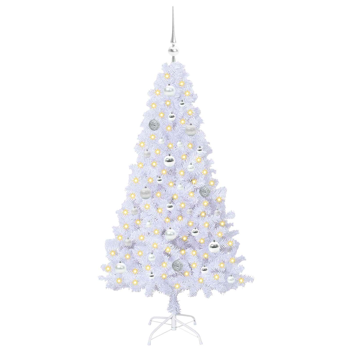 Albero di Natale artificiale Bianco 150 cm PVC e Acciaio