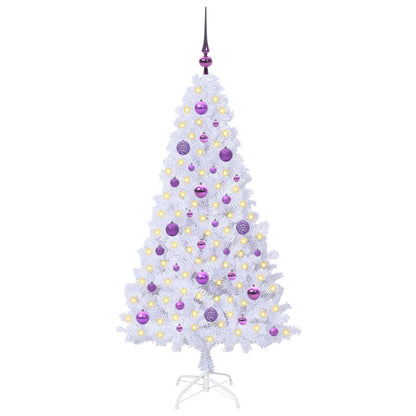 Albero di Natale artificiale Bianco 150 cm PVC e Acciaio