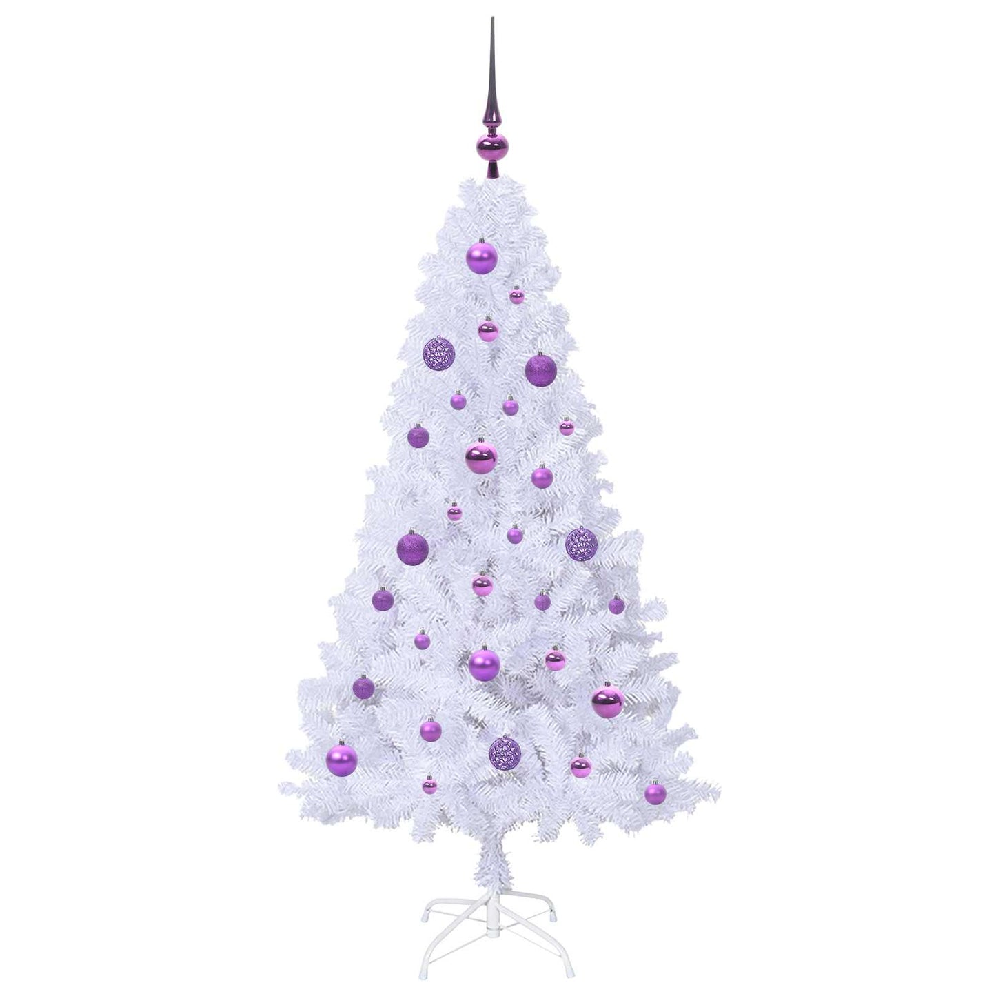 Albero di Natale artificiale Bianco 150 cm PVC e Acciaio