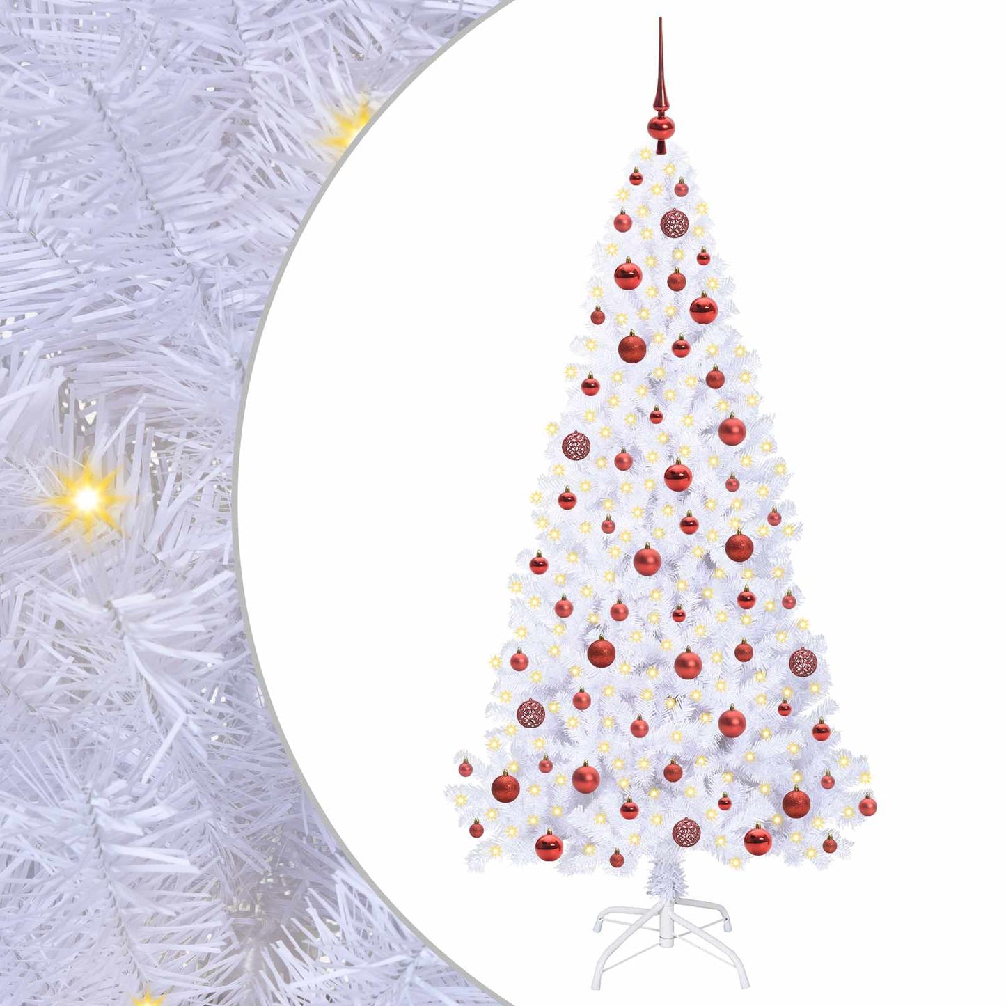 Albero di Natale artificiale Bianco 180 cm PVC e Acciaio
