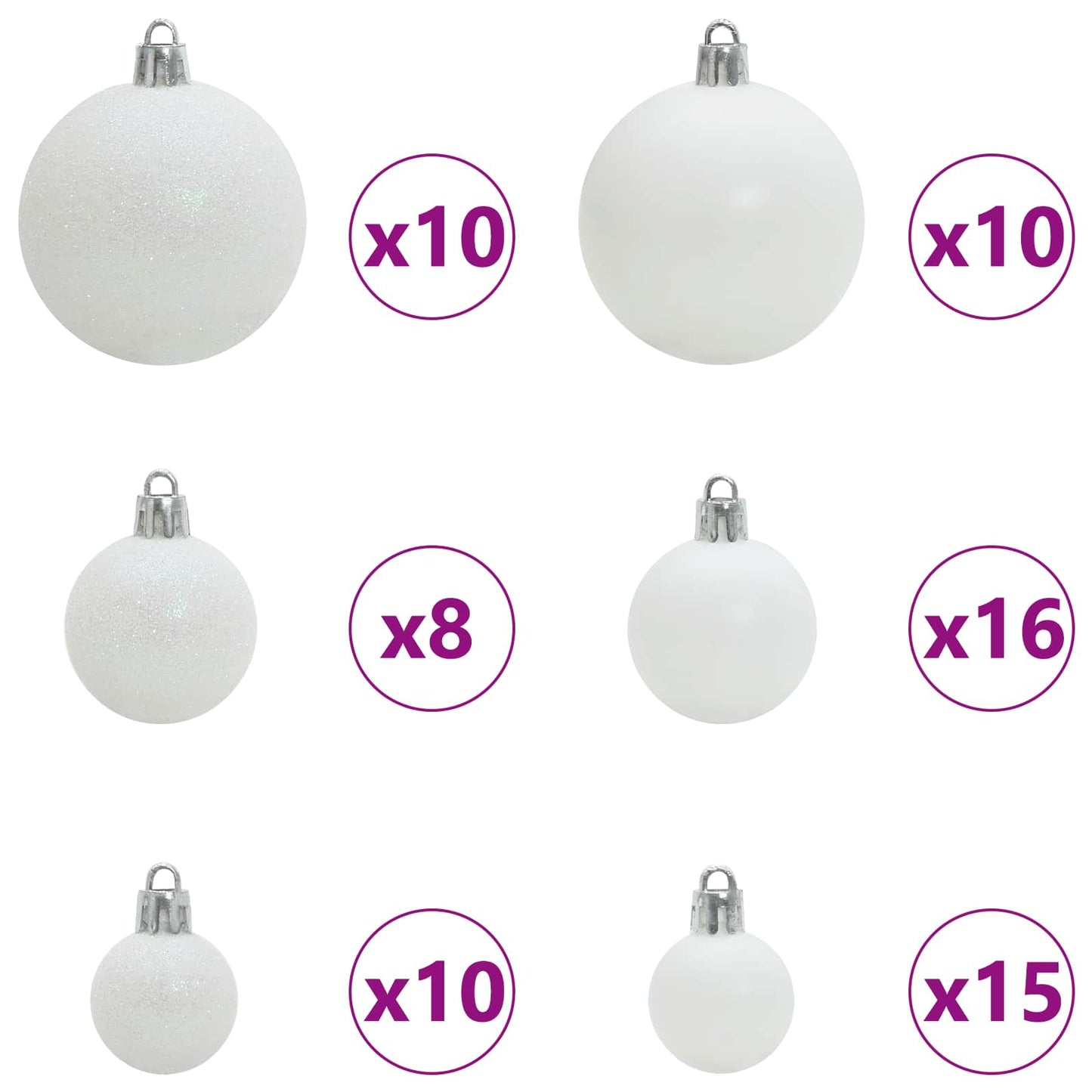 Albero di Natale artificiale Bianco 180 cm PVC e Acciaio