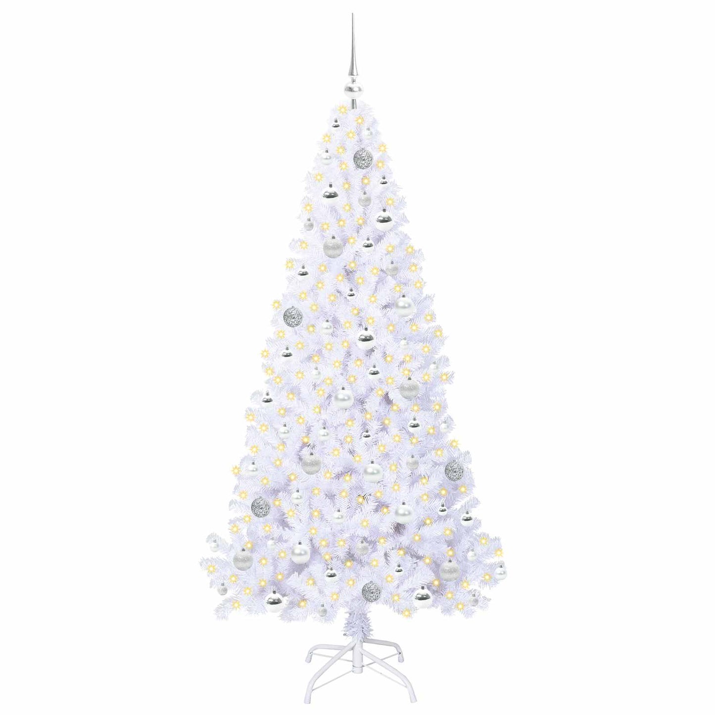 Albero di Natale artificiale Bianco 180 cm PVC e Acciaio | homemem39