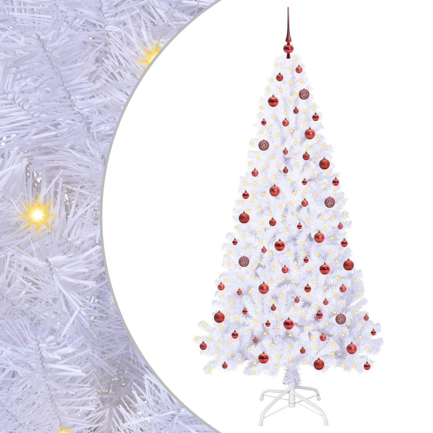 Albero di Natale artificiale Bianco 210 cm PVC e Acciaio