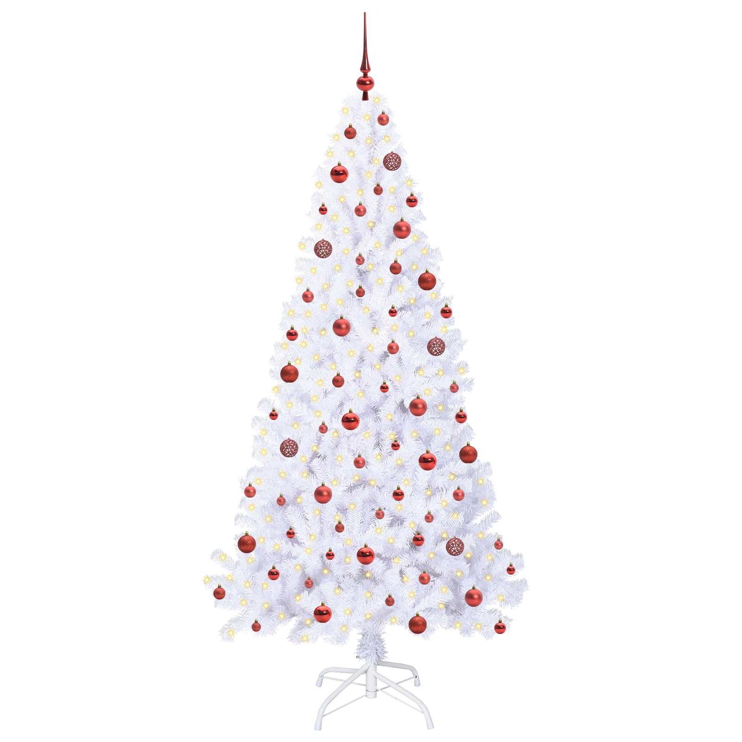 Albero di Natale artificiale Bianco 210 cm PVC e Acciaio