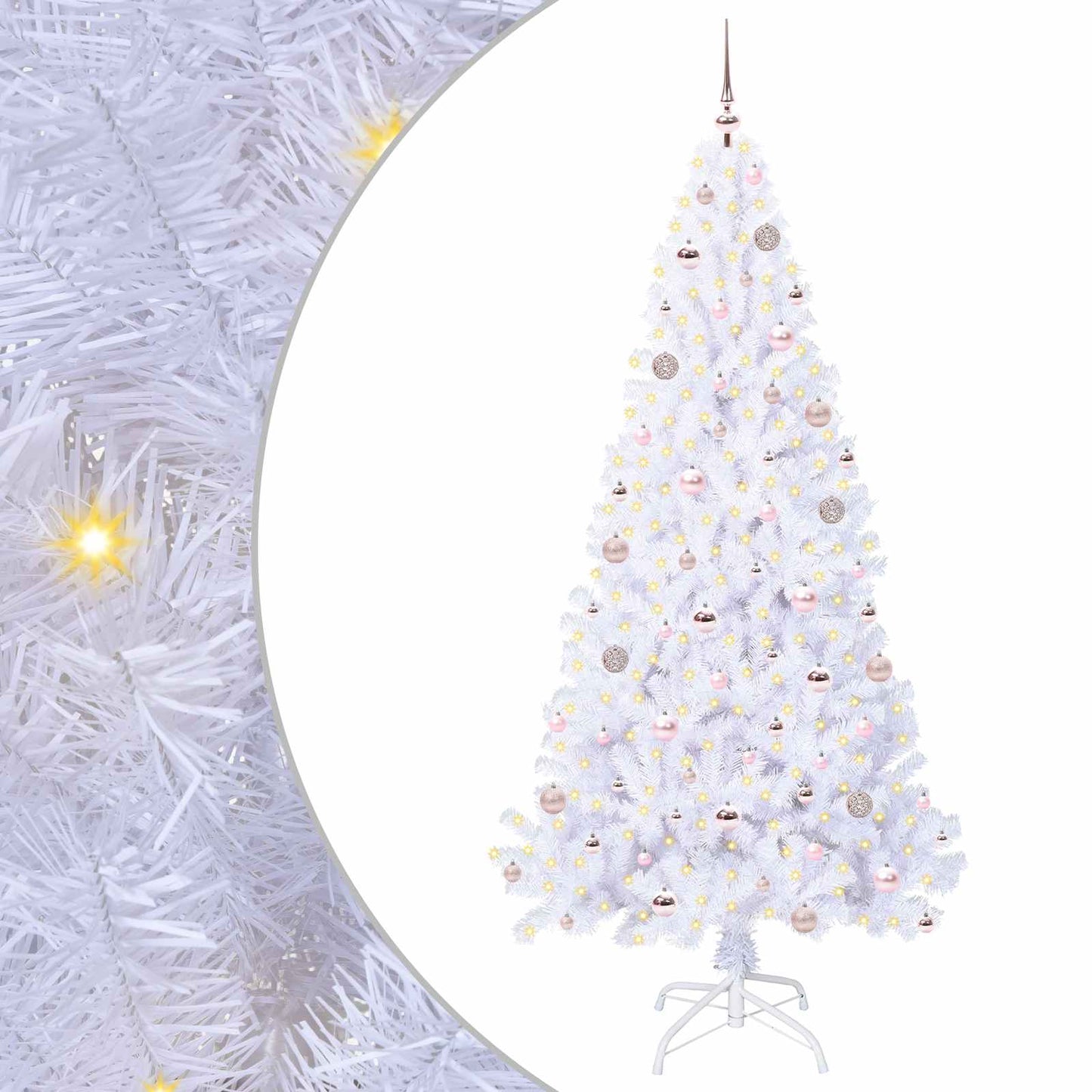 Albero di Natale artificiale Bianco 210 cm PVC e Acciaio