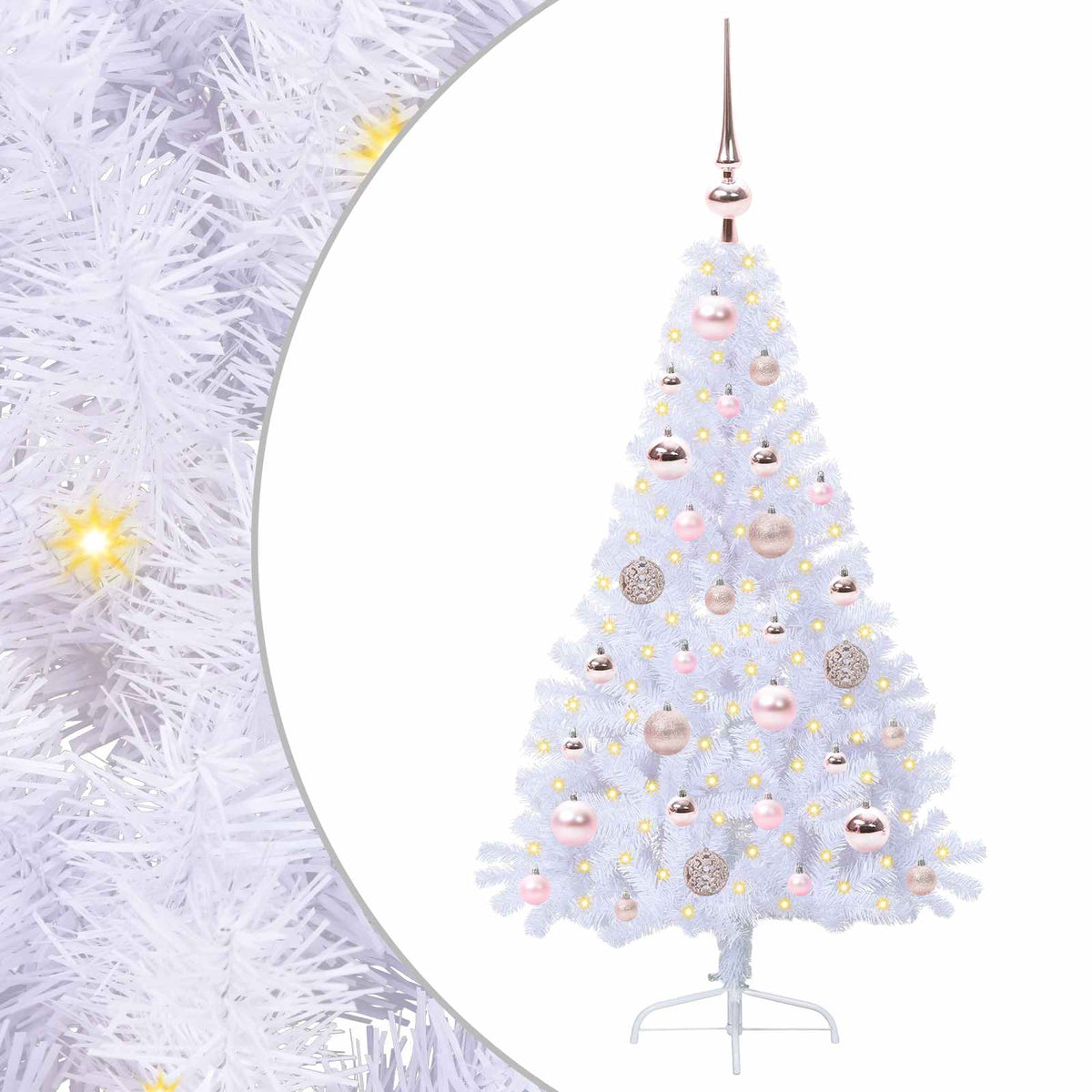 Albero di Natale artificiale Bianco 120 cm PVC e Acciaio