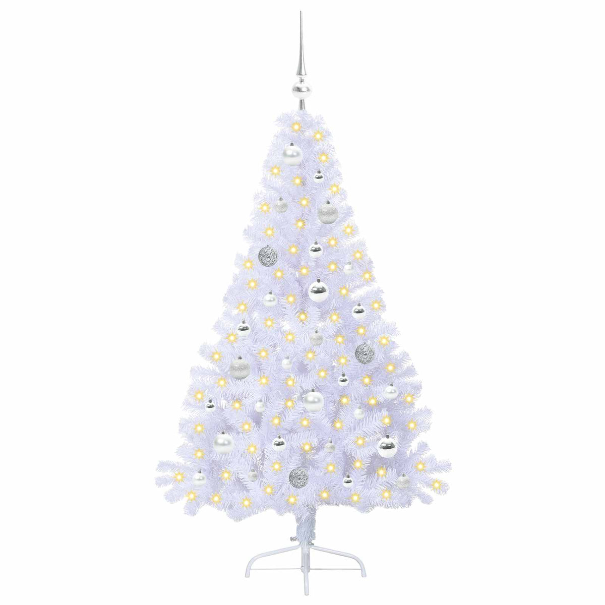 Albero di Natale artificiale Bianco 150 cm PVC e Acciaio