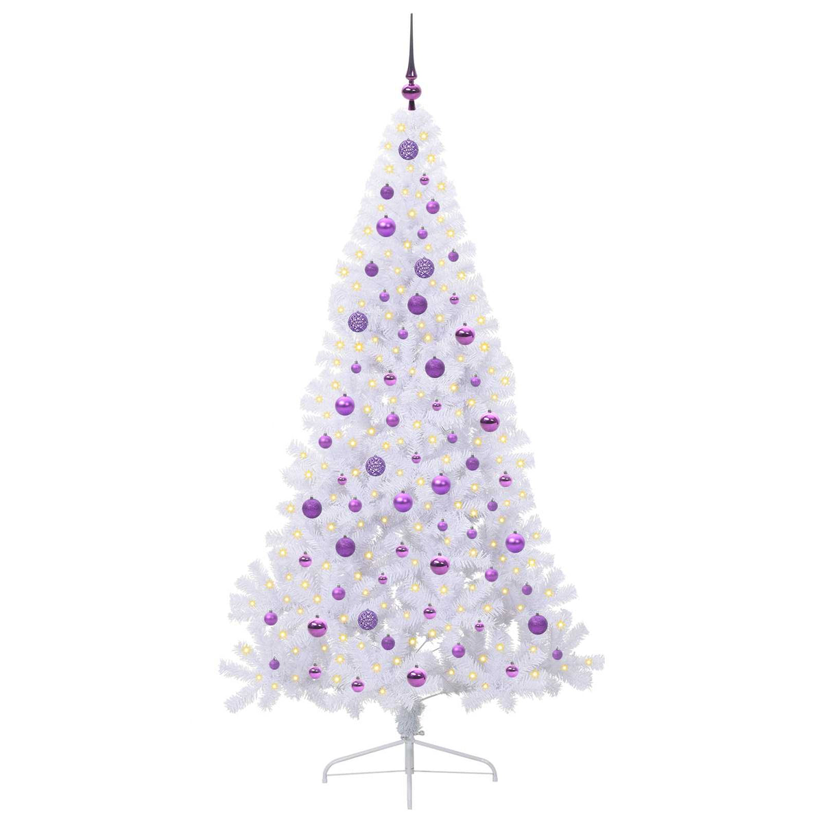 Albero di Natale artificiale Bianco 210 cm PVC e Acciaio