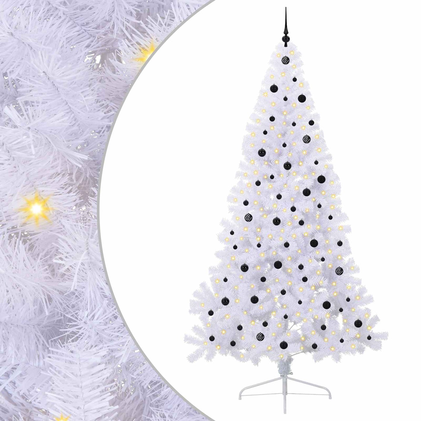 Albero di Natale artificiale Bianco 240 cm PVC e Acciaio
