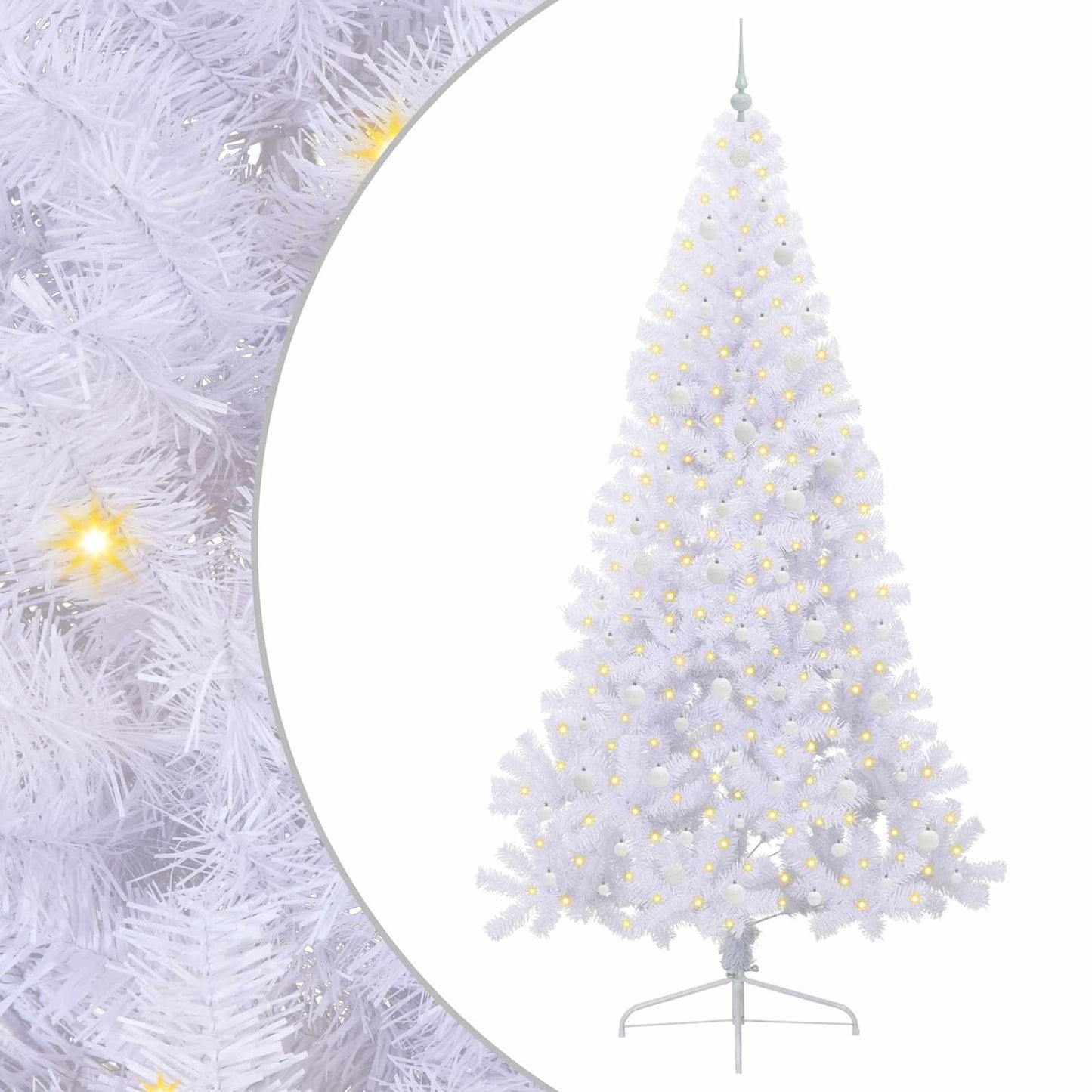 Albero di Natale artificiale Bianco 240 cm PVC e Acciaio